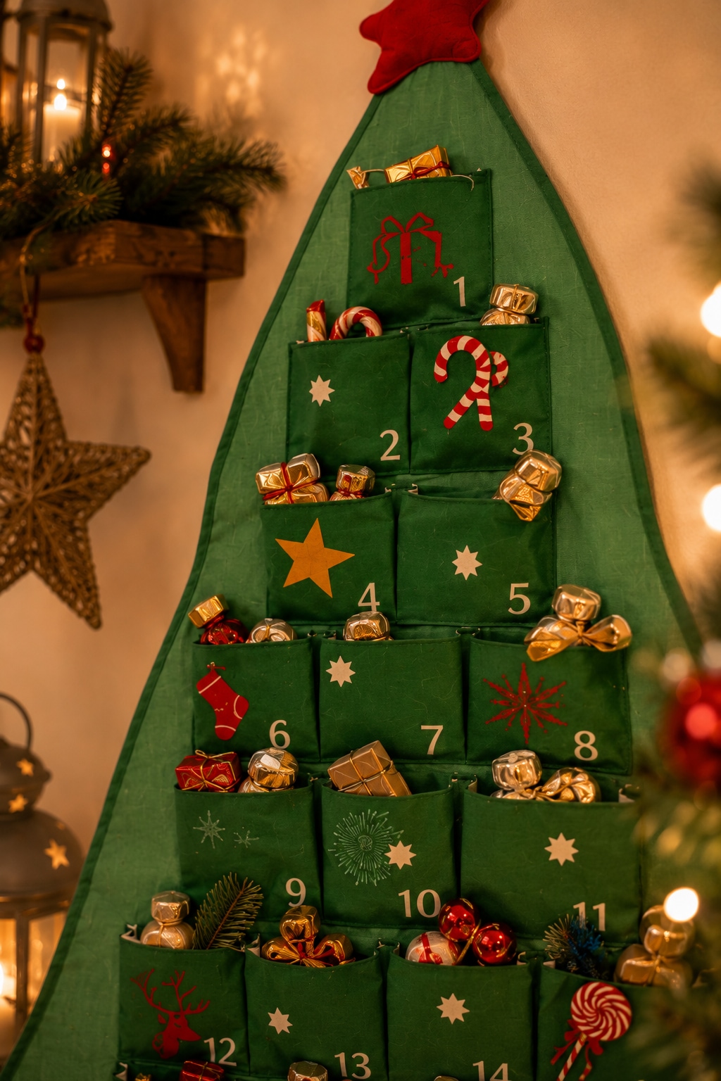 GOODproduct Adventskalender »Weihnachtsbaum mit dekorierten Taschen, wiederverwendbar« Es liegt keine Altersempfehlung vor aus Stoff, ca. 100x68cm, zum Hängen an Türen und Wänden