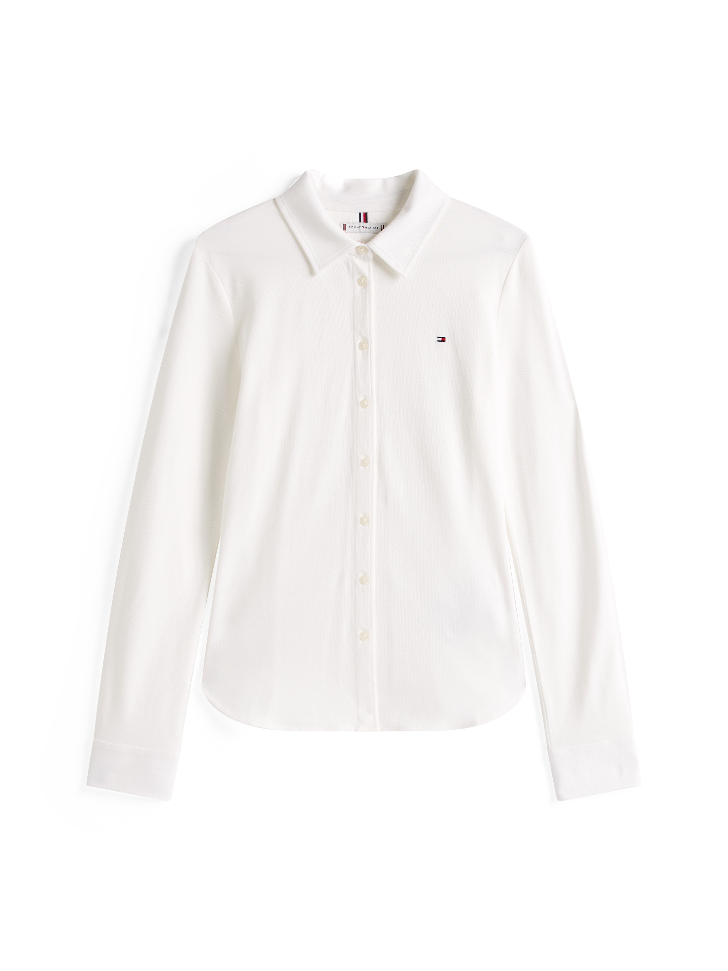 Tommy Hilfiger Blouse à manches longues »SLIM PIQUE« Mélange de coton, coupe slim