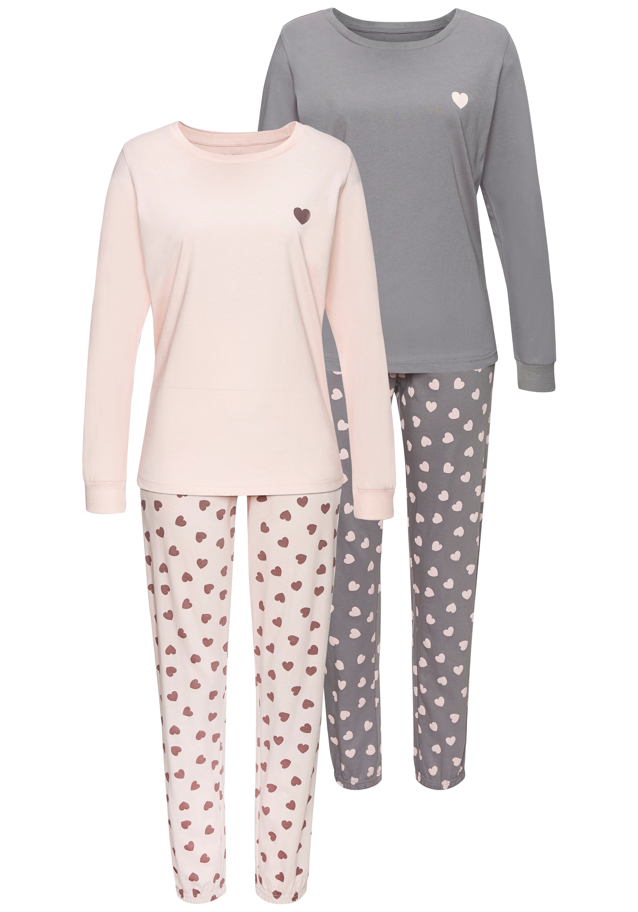 Vivance Dreams Pyjama Spar-Set, 2 Stück, 4 Stk. tlg., mit süssem Herzmuster