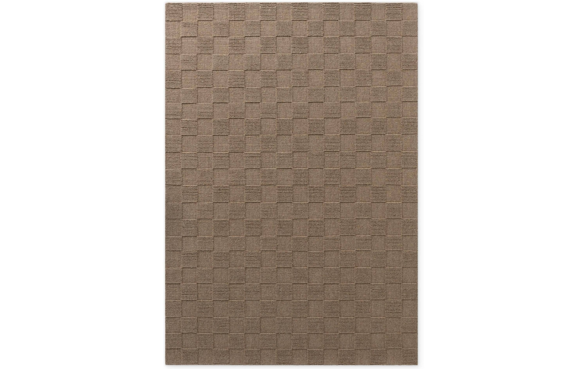 Villeroy & Boch Wollteppich »Scala« rechteckig 10 mm Höhe Handgewebt, Wolle, Kariert, Natur, 3D-Struktur, Karo, Wohnzimmer