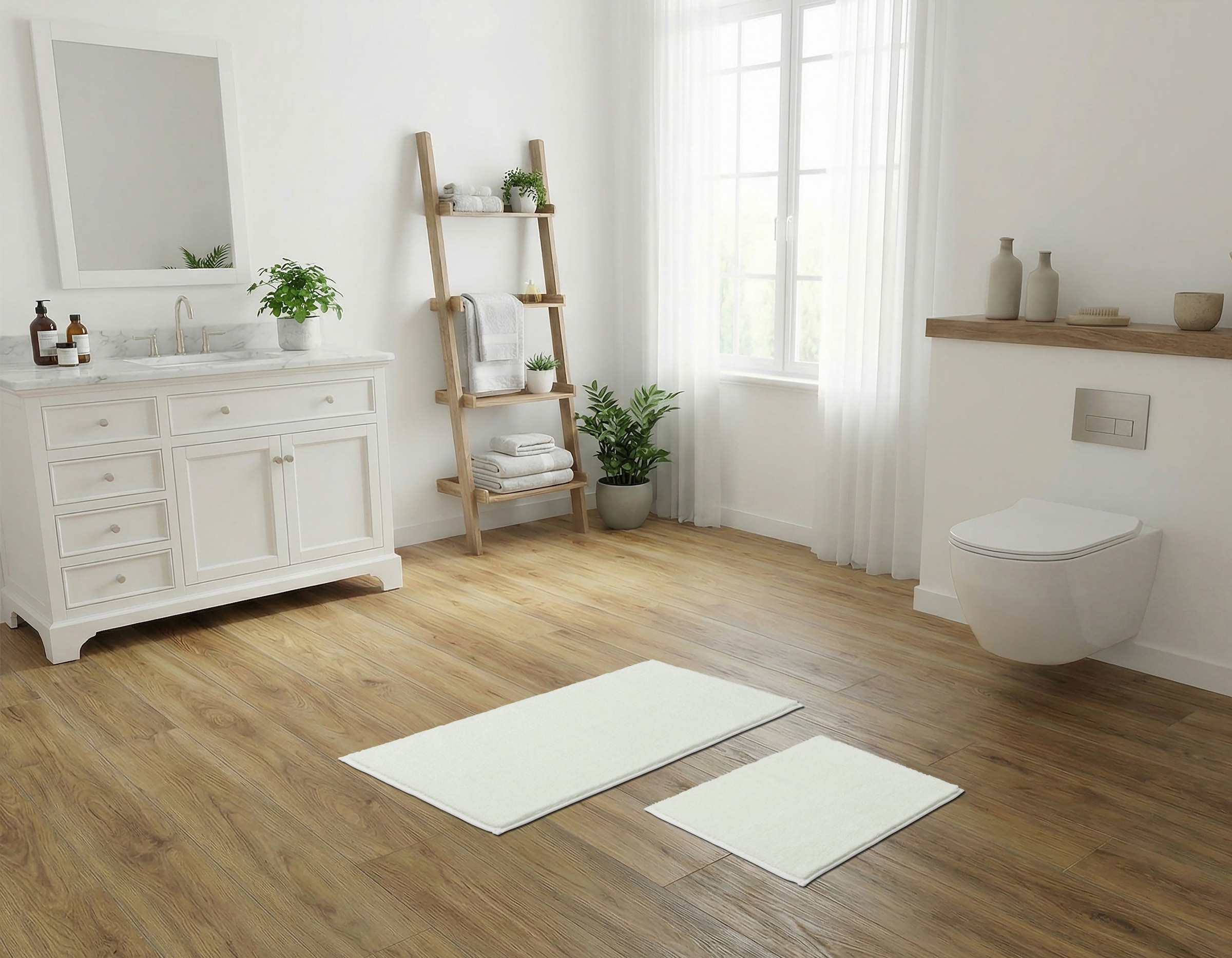 GOODproduct Badematte »Cali, Badvorleger, Badezimmer Teppich, Duschvorleger« Höhe 10 mm rutschhemmend beschichtet fussbodenheizungsgeeignet | schnell trocknend weich, Uni Farben, auch als Teppich erhältlich