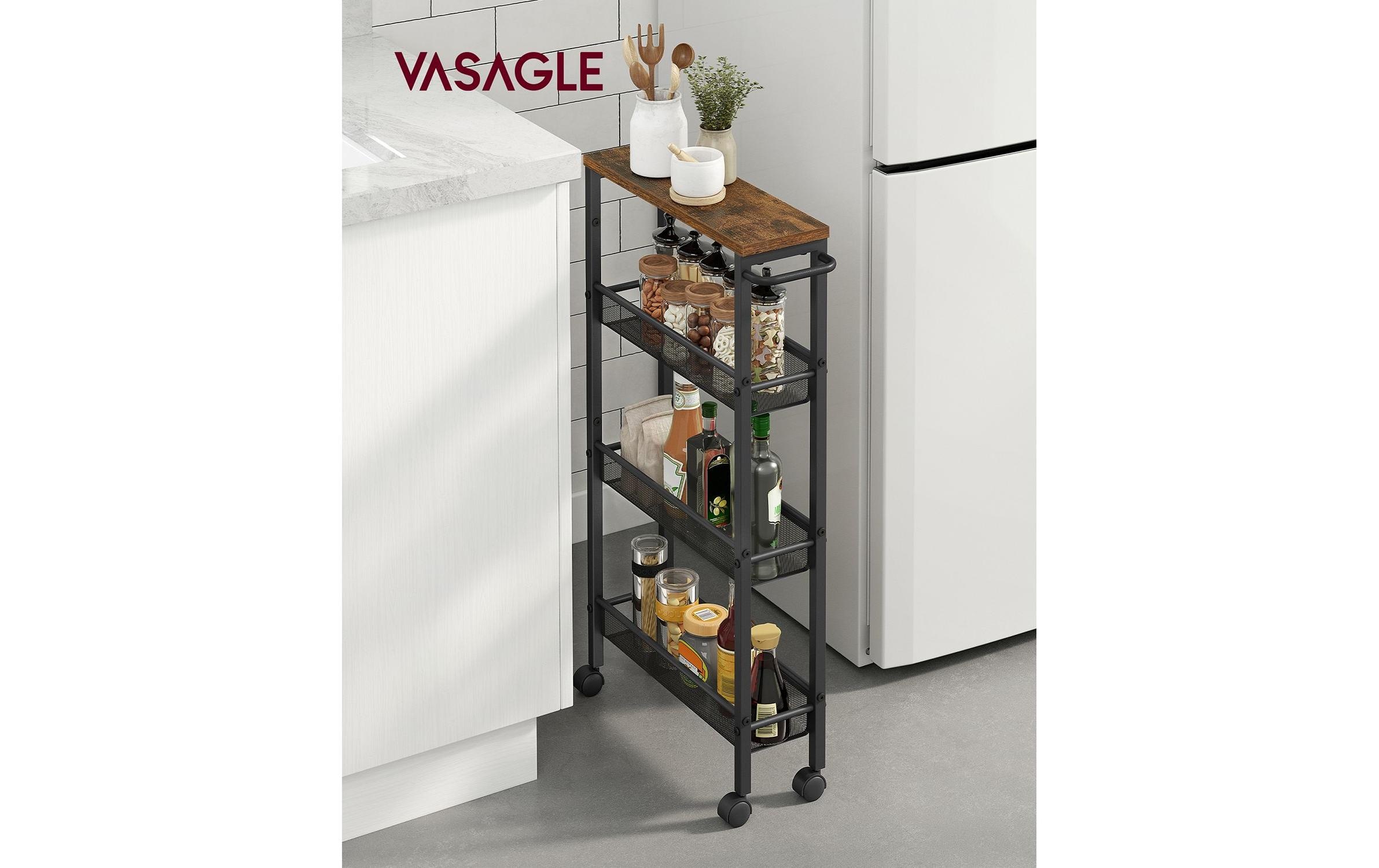 VASAGLE Rollwagen »besonders schmal mit 4 Ebenen«