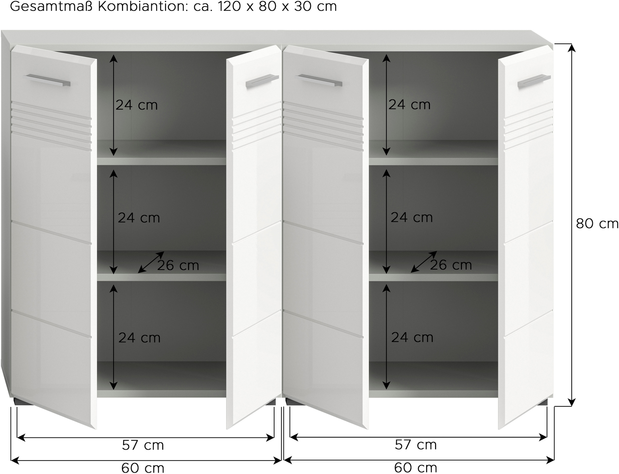 welltime Badmöbel-Set »Calicio, bestehend aus: 2 Midischränken« 2 Stk. tlg.