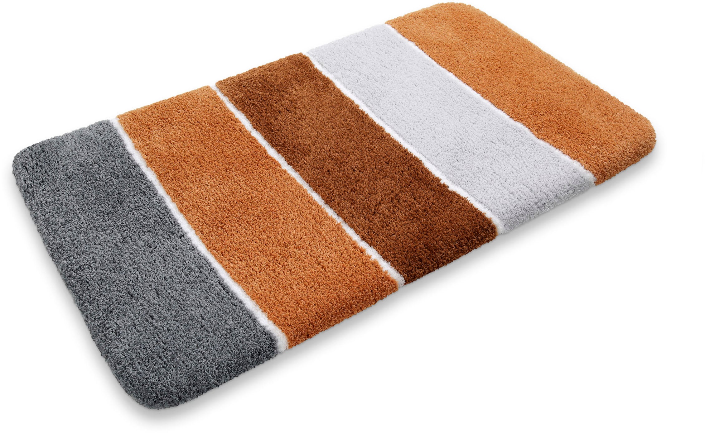 Homie Living Tapis de bain »Rio Marina« Höhe 30 mm flauschiger Badteppich, modern gestreift, waschbar, Badezimmerteppich