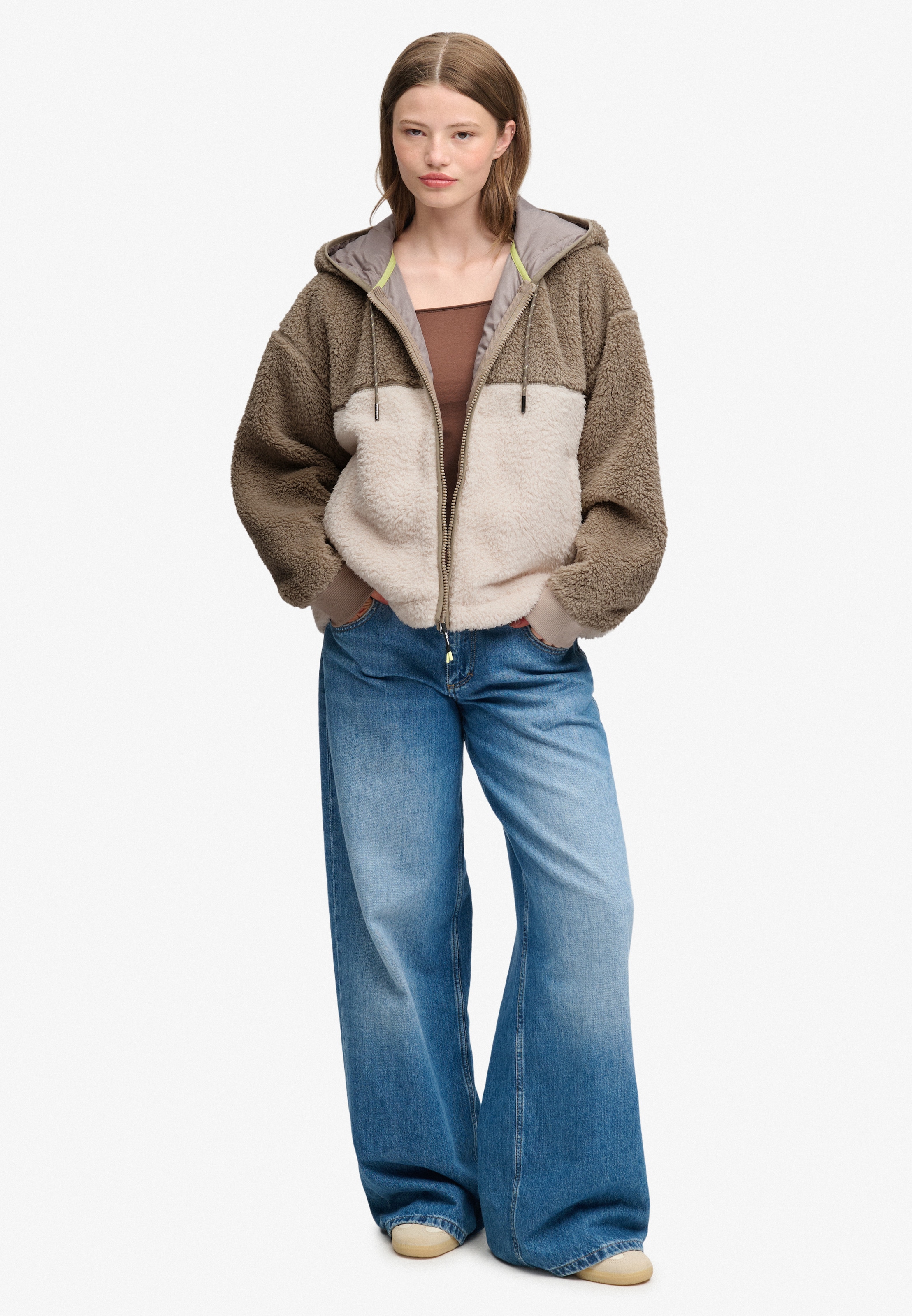 Superdry Kapuzensweatjacke »SUPER SOFT ZIPHOOD« Kunstfaser, oversize