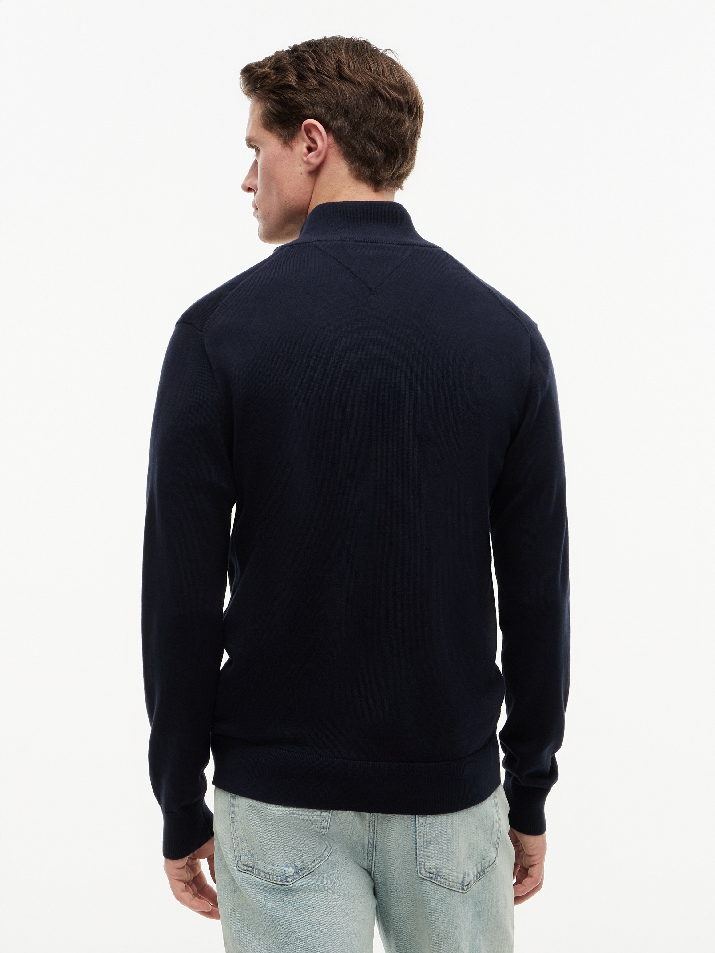 Tommy Hilfiger Veste en tricot »ESSENTIAL COTTON ZIP THRU« mit Logostickerei