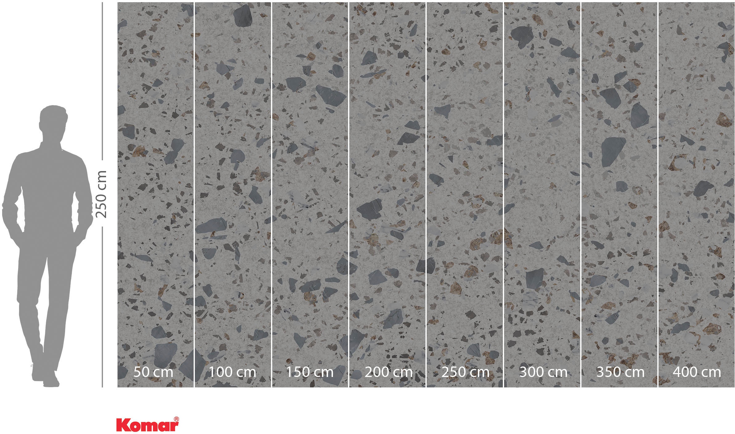 Komar Papier peint intissé »Digitaldruck Vlies -  Terrific Terrazzo - Grösse 400 x 250 cm« imprimé Wohnzimmer, Schlafzimmer