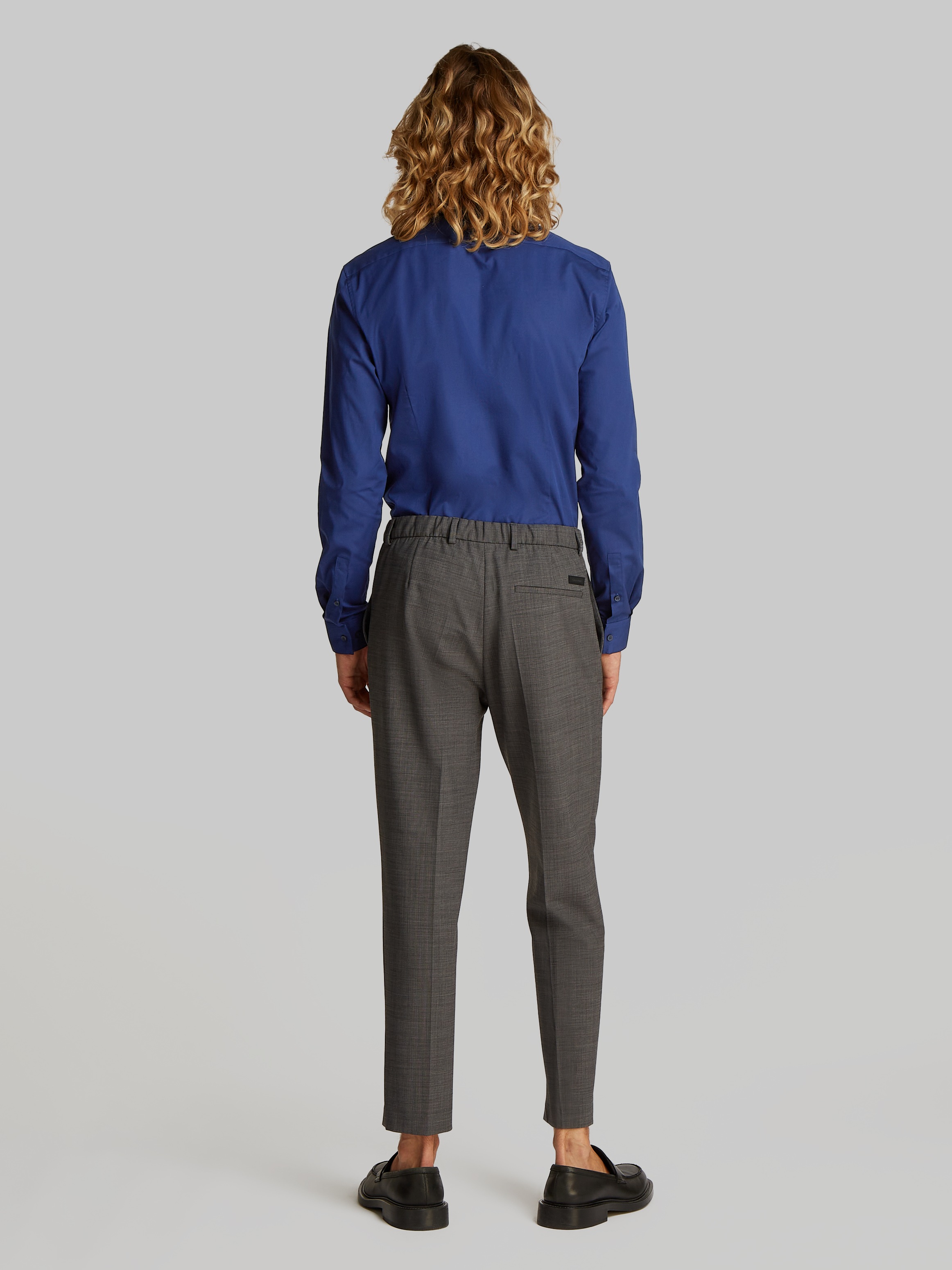 Calvin Klein Businesshemd »POPLIN STRETCH SLIM SHIRT« mit Kentkragen, Logoprint auf Brusthöhe