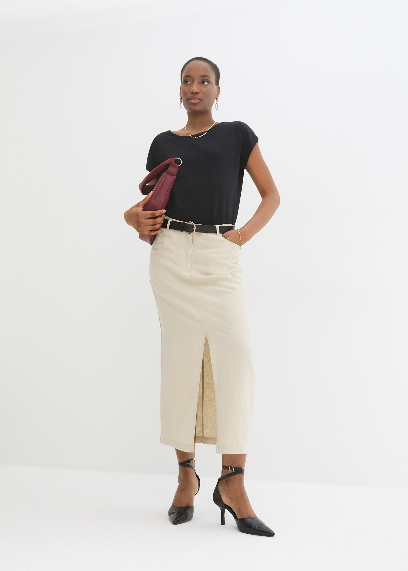 bonprix Tunikashirt Oversize-Passform, Kurzarm-Design, für Frühling und Sommer