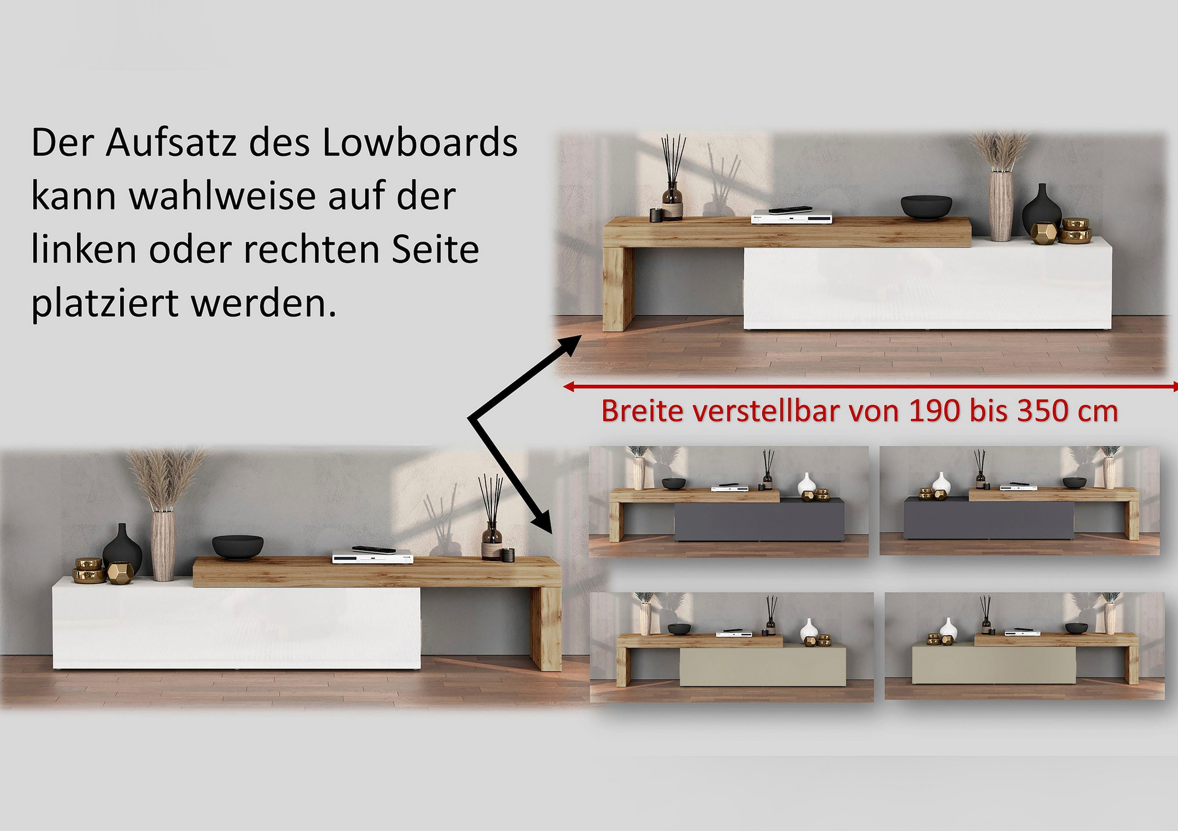GOODproduct Meuble mural »Chronos Wohnwand, Medienwand, 5-er set« Set, 5 cuis tlg.