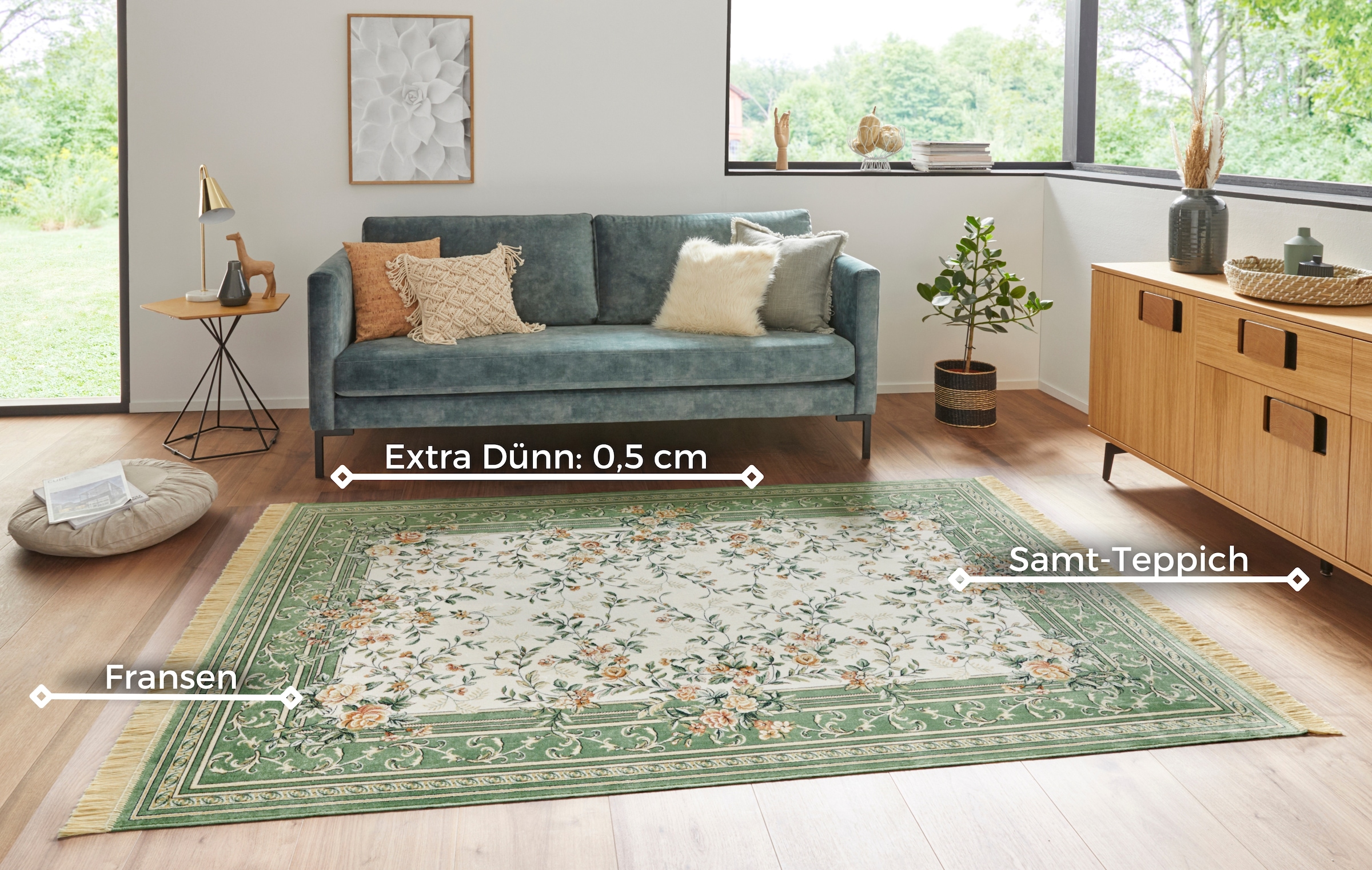 HANSE Home Tapis »Antik Flowers« Rectangulaire 5 mm Höhe Orientalisch mit Fransen, Orient, Wohnzimmer, Schlafzimmer, Esszimmer