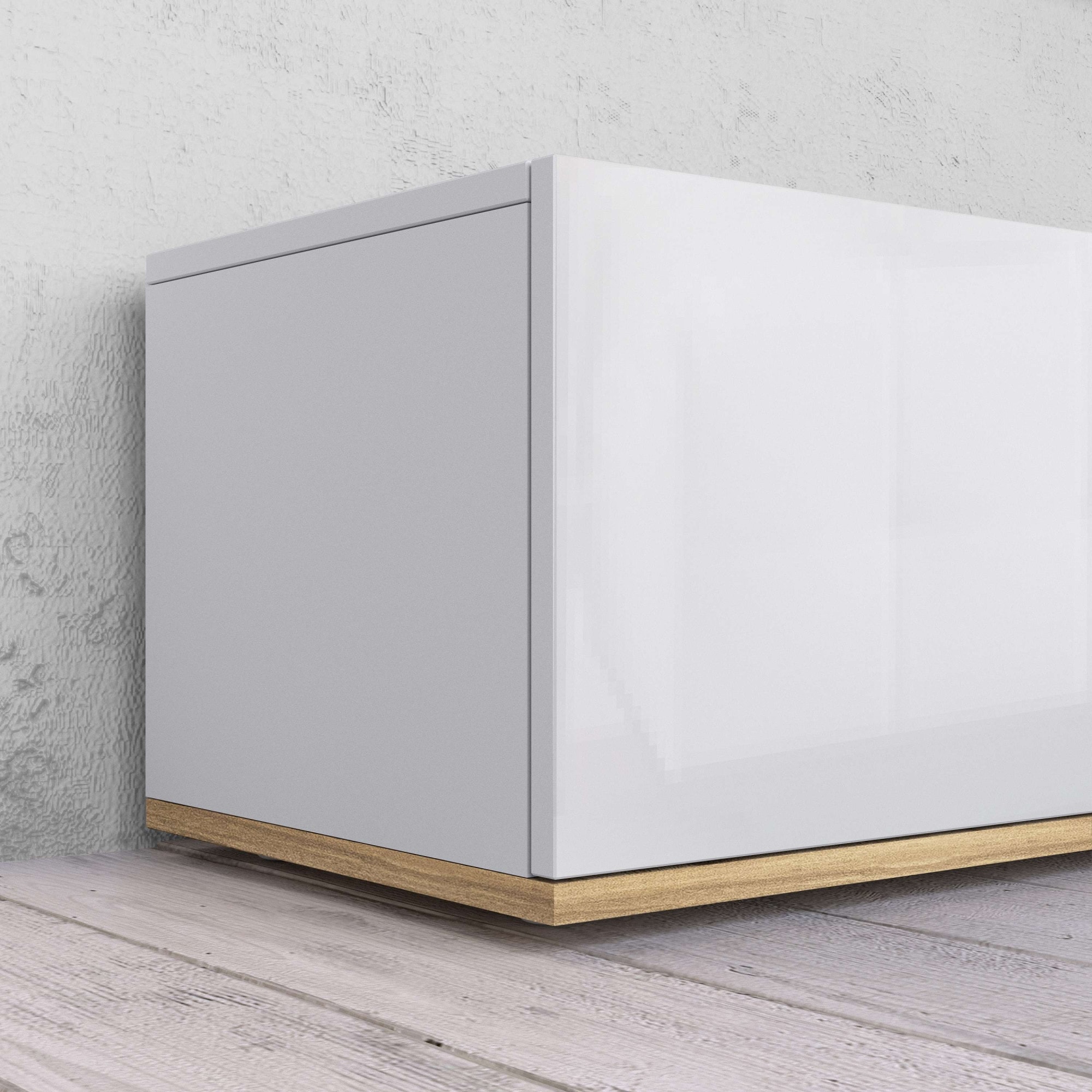 GOODproduct Table basse »BOLSENA,TV-Kommode, TV-Möbel,TV-Bank, 4 Fächer und offenes Ablagefach« 1 cuis tlg. Breite 200 cm,stehend/hängend,Fronten Hochglanz lackiert,Made in Italy