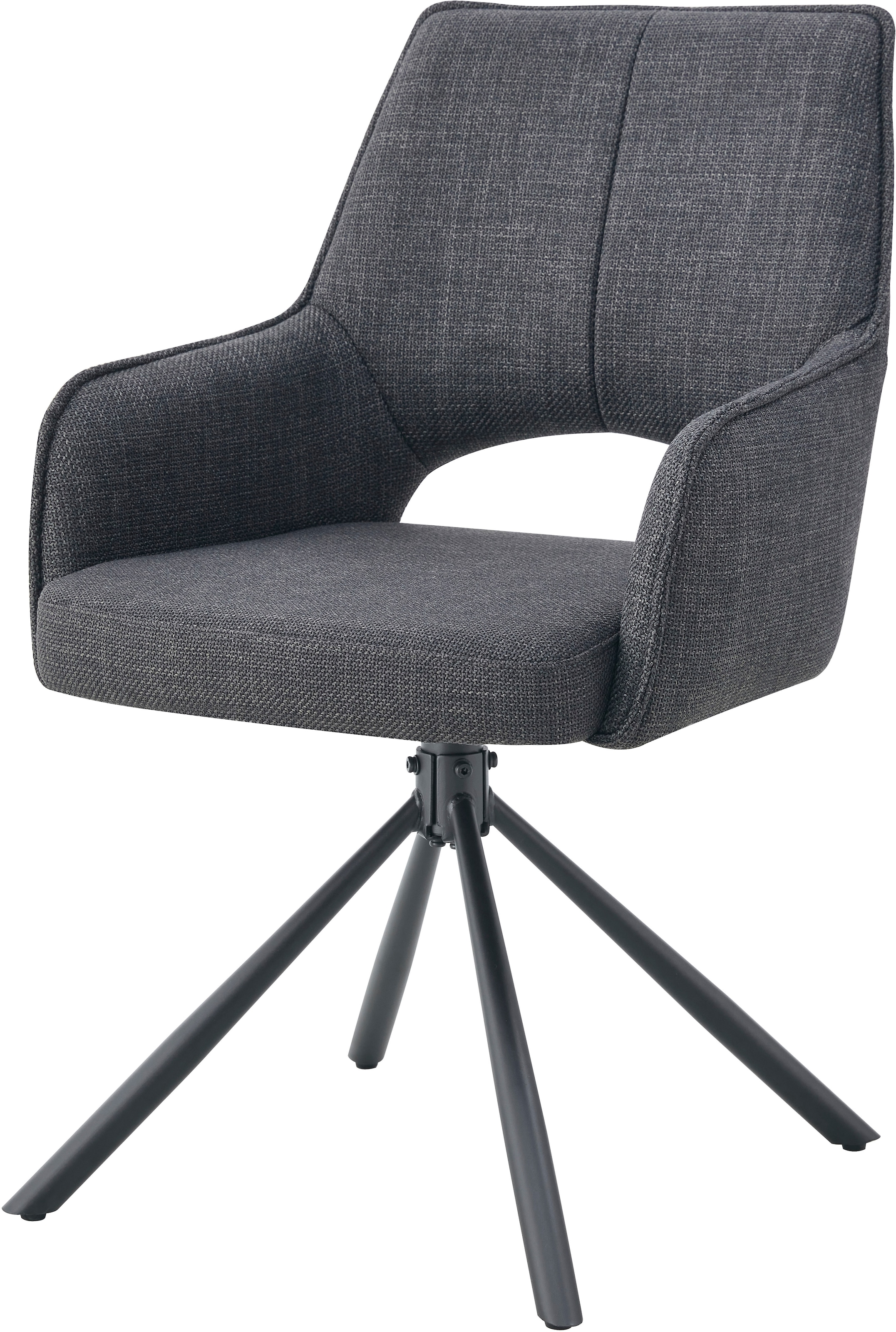 Home affaire Chaise pivotante »BELLEVILLE, 2er Set, mit Metallgestell in matt schwarz« (Set) 2 cuis