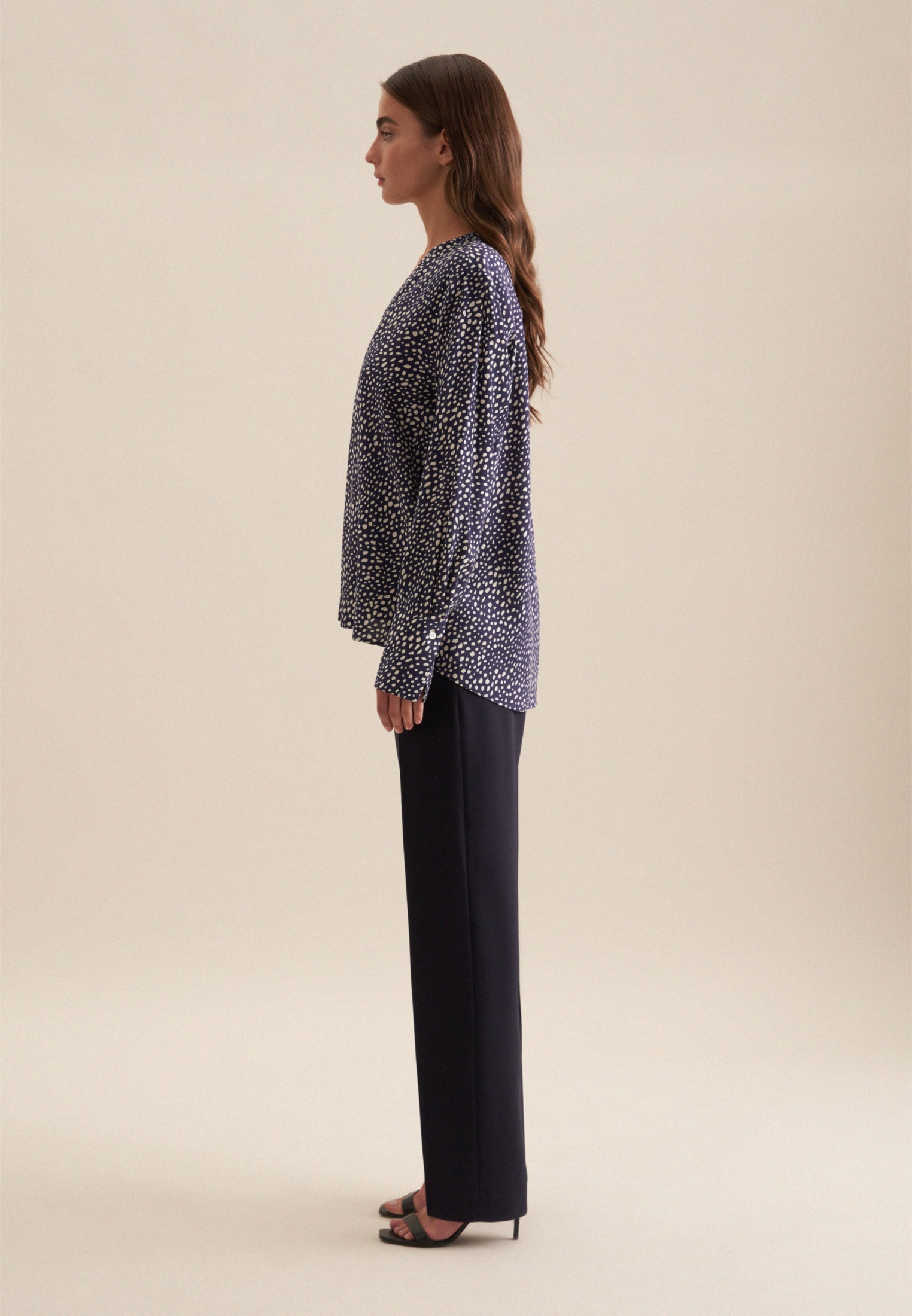 seidensticker Blouse classique »Schwarze Rose« Tunika Druck