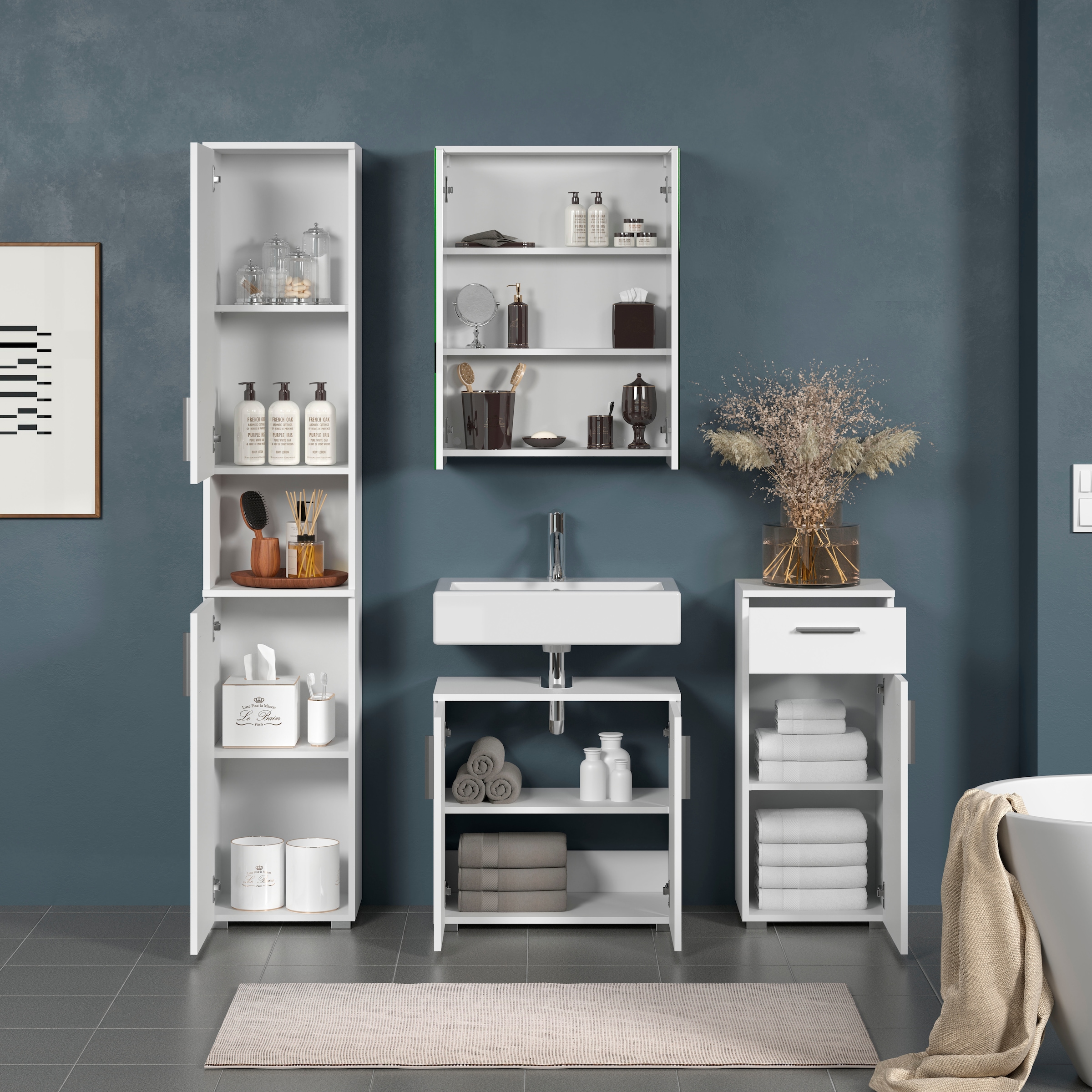 welltime Badezimmer-Set »Prag« Set, 4 Stk. tlg.
