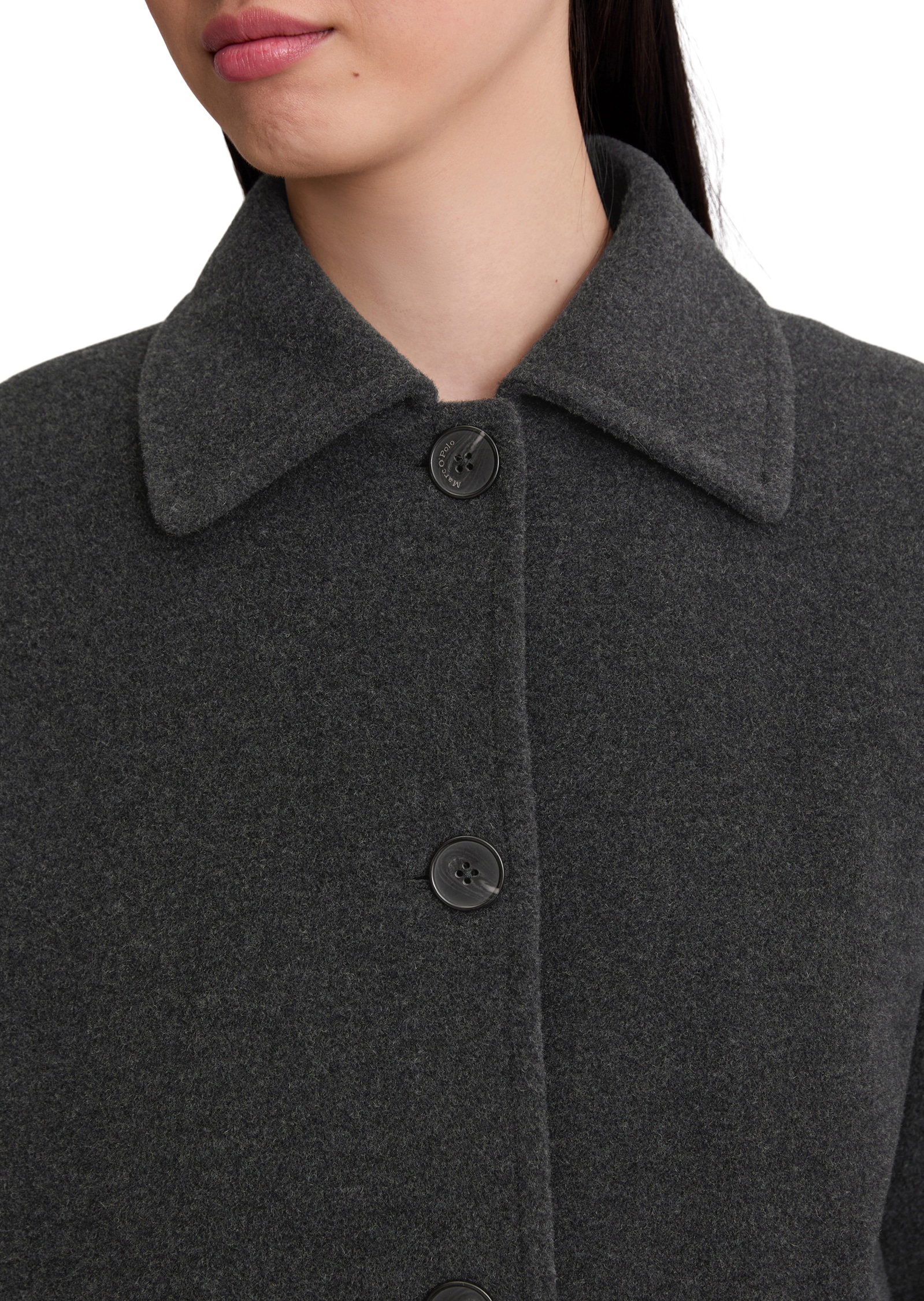 Marc O'Polo Wollmantel regular fit aus Wolle-Mix, ungefüttert, Schaumschlitz hinten