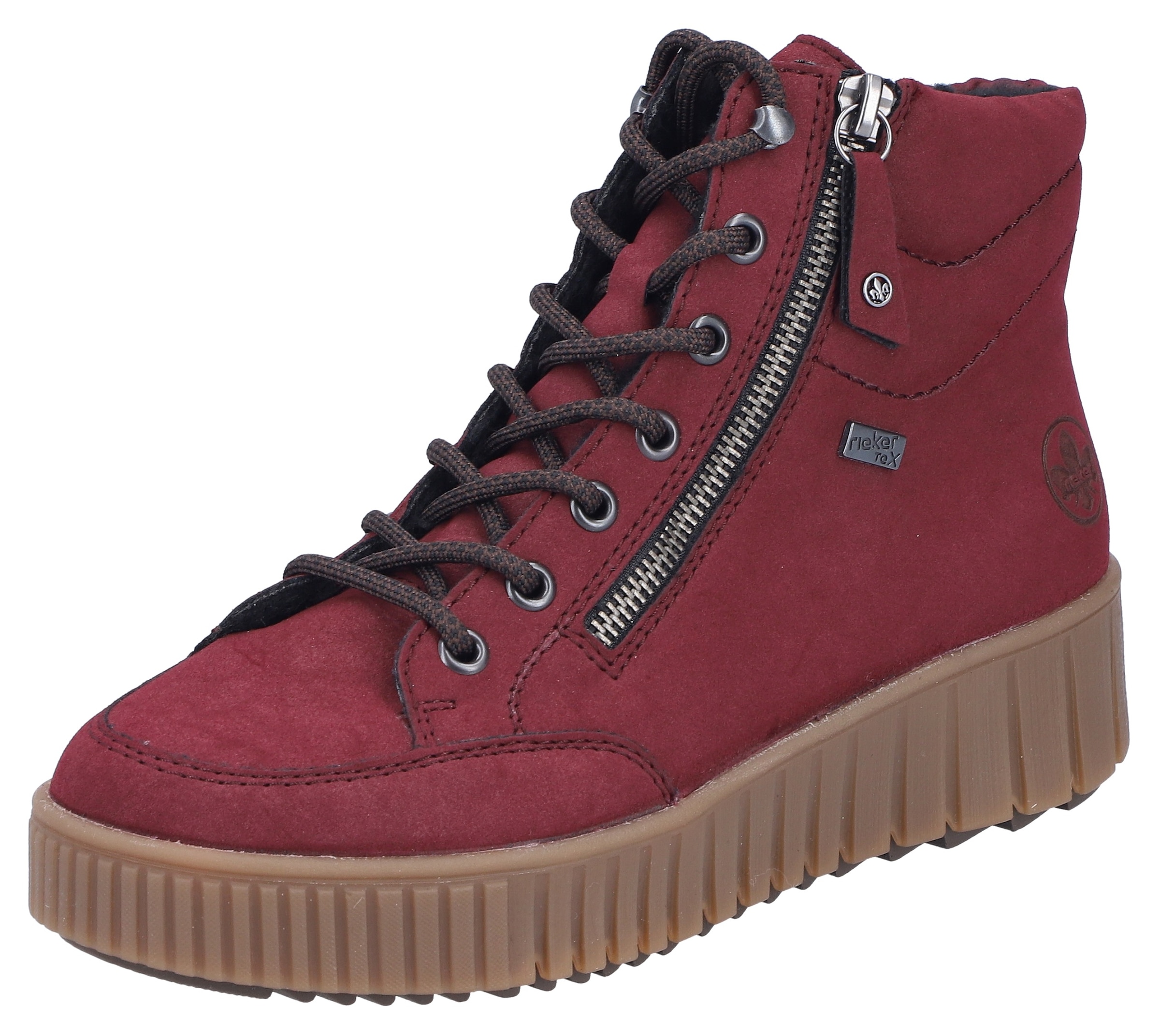 Rieker Bottes d'hiver  bottine à plateau, boots à lacets avec doublure chaude et équipement TEX