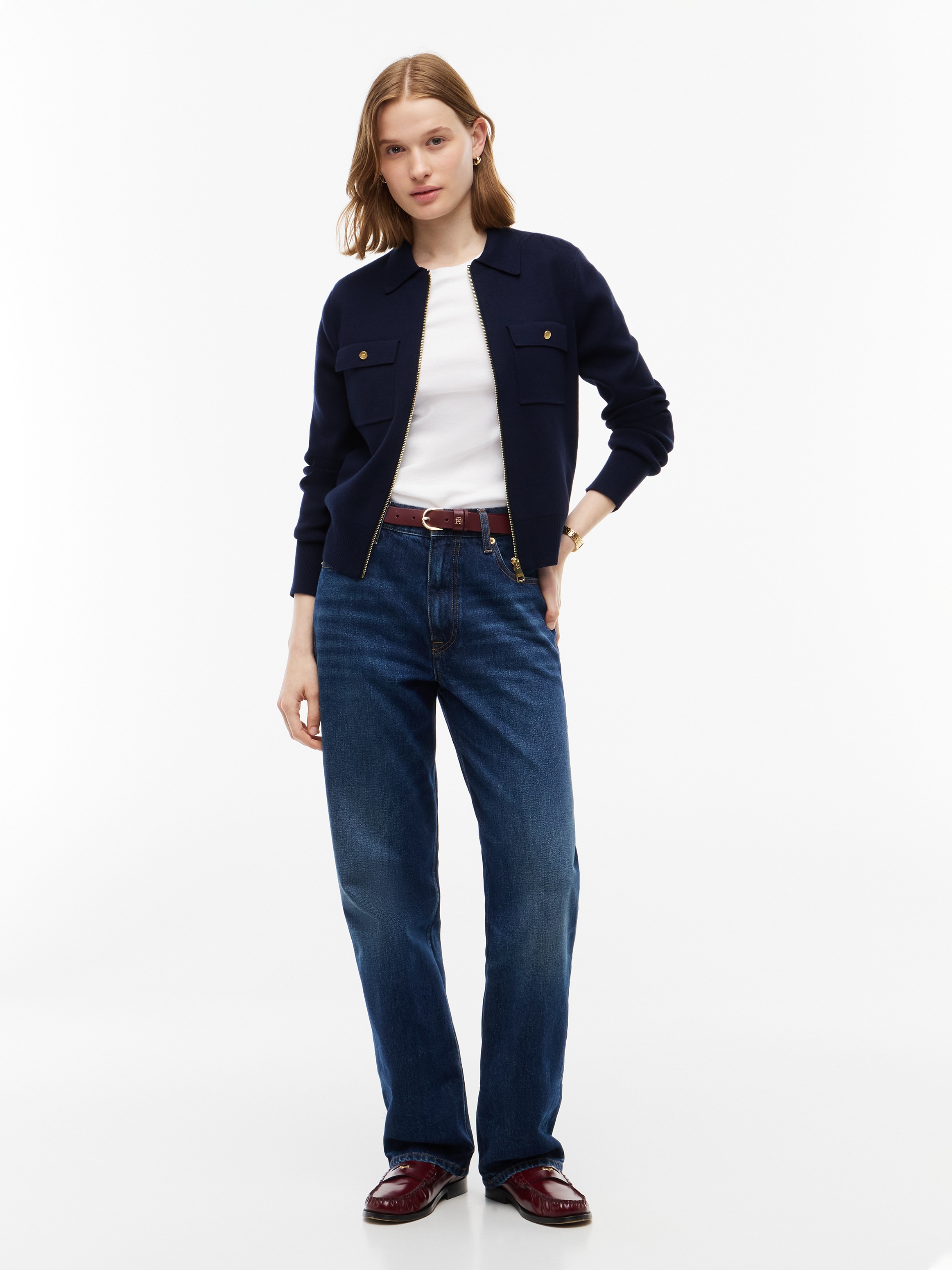 Tommy Hilfiger Veste en tricot »COTTON FULL NEEDLE REG JACKET« mélange de coton