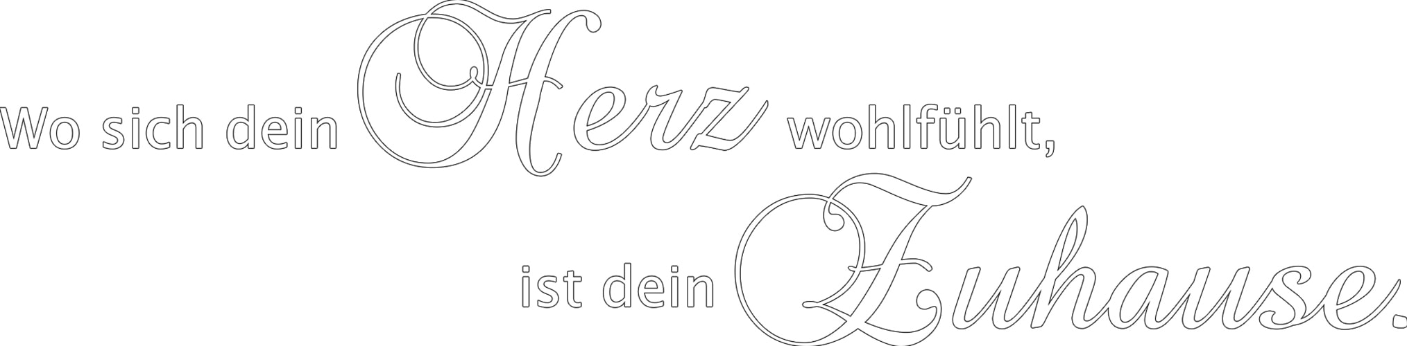 GOODproduct Proverbe mural »Wo sich dein Herz wohlfühlt, ist dein Zuhause« sticker mural, autocollant, se décolle sans résidu, autocollant, phrase