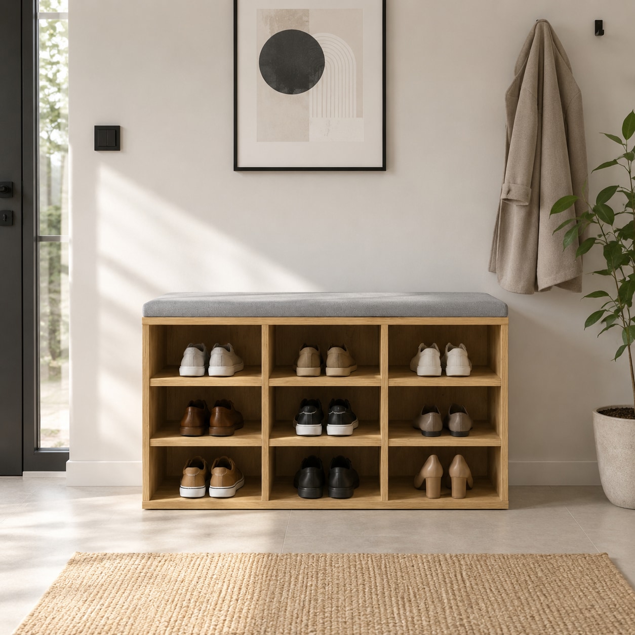GOODproduct Schuhbank »Schuchschrank 80,  Schuhregal, Schuhtruhe, Schuhkommode, Sitzbank« mit bequemer, abnehmbarer Sitzauflage