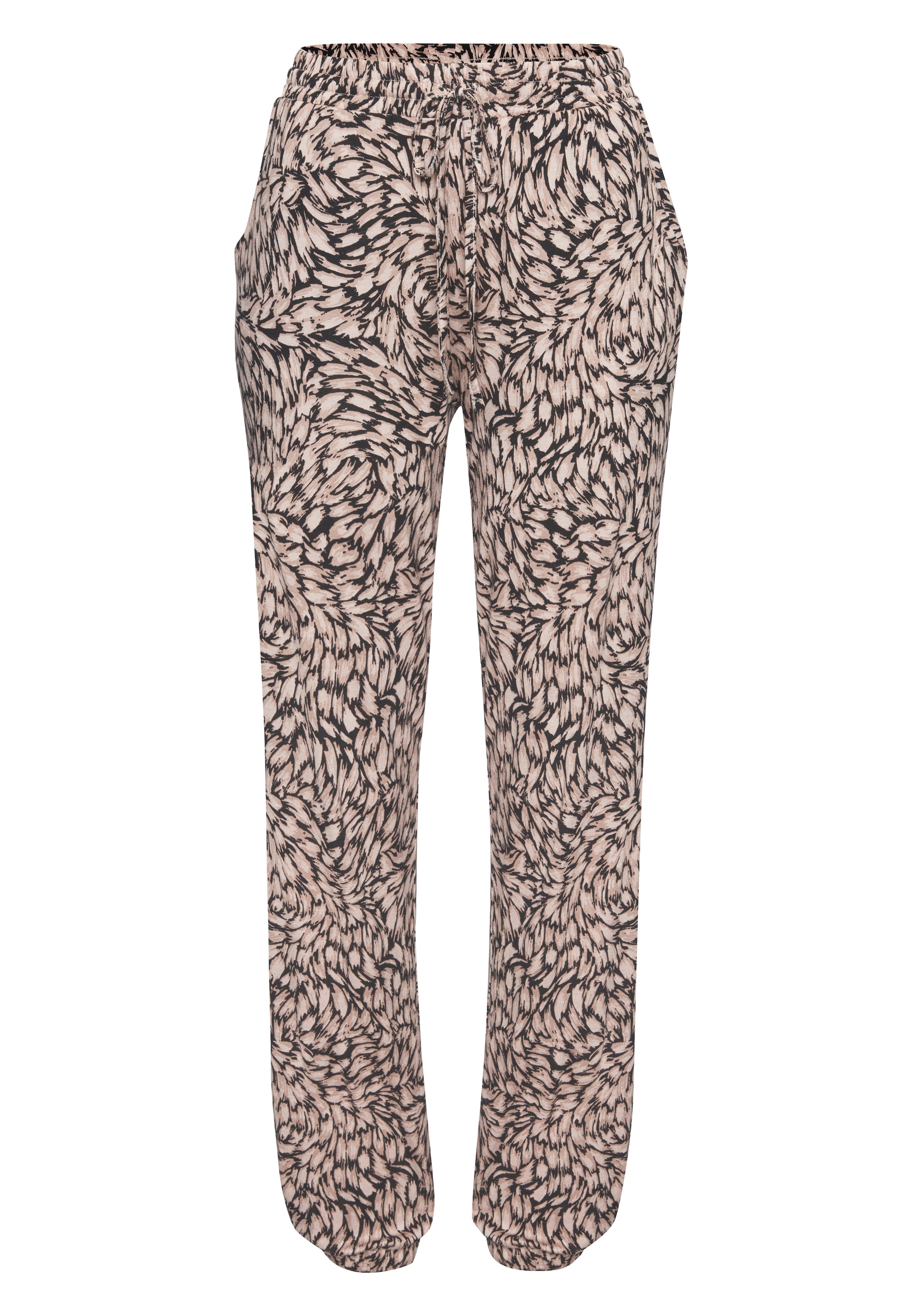 Buffalo Pantalon en jersey  mit Alloverprint, sommerliche Schlupfhose mit Taschen, Strandhose