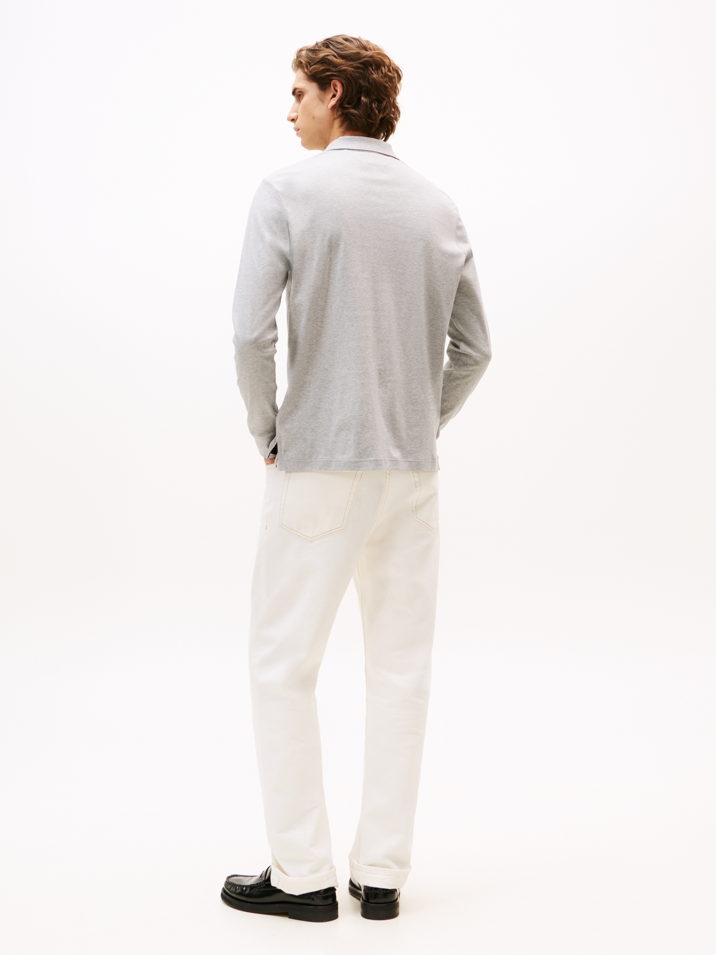 Tommy Hilfiger Langarm-Poloshirt »L/S LIQUID COTTON REG POLO mit Jersey und Markenlabel« unifarben, casual, regular fit, Baumwolle, Polokragen