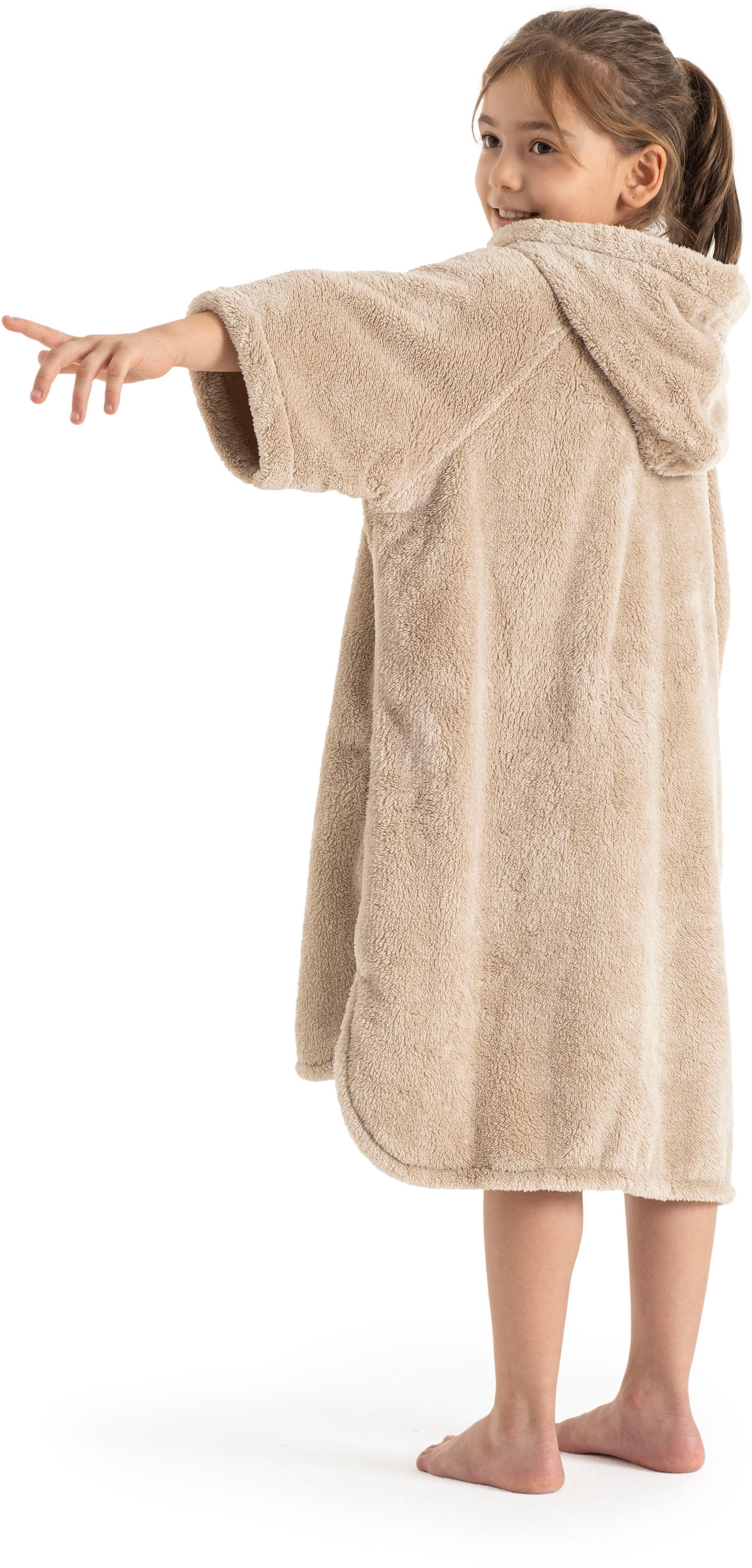 my home Badeponcho »Lillou, für Kinder, ideal für Urlaub oder im Schwimmbad« 1 Stk. tlg., weich und kuschelig, Fleece, plüsch, Surfponcho