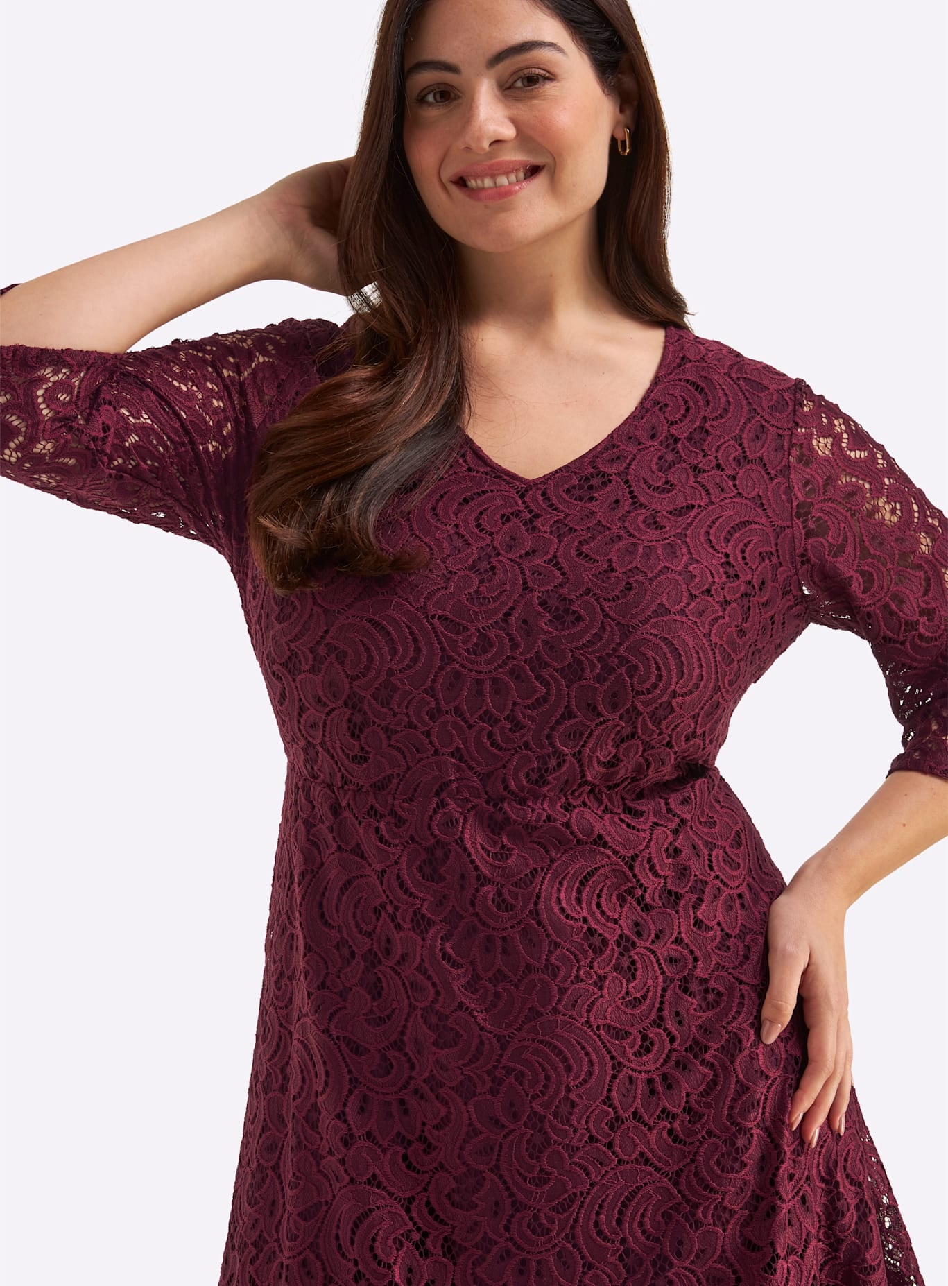 Sheego Spitzenkleid »Webkleid«
