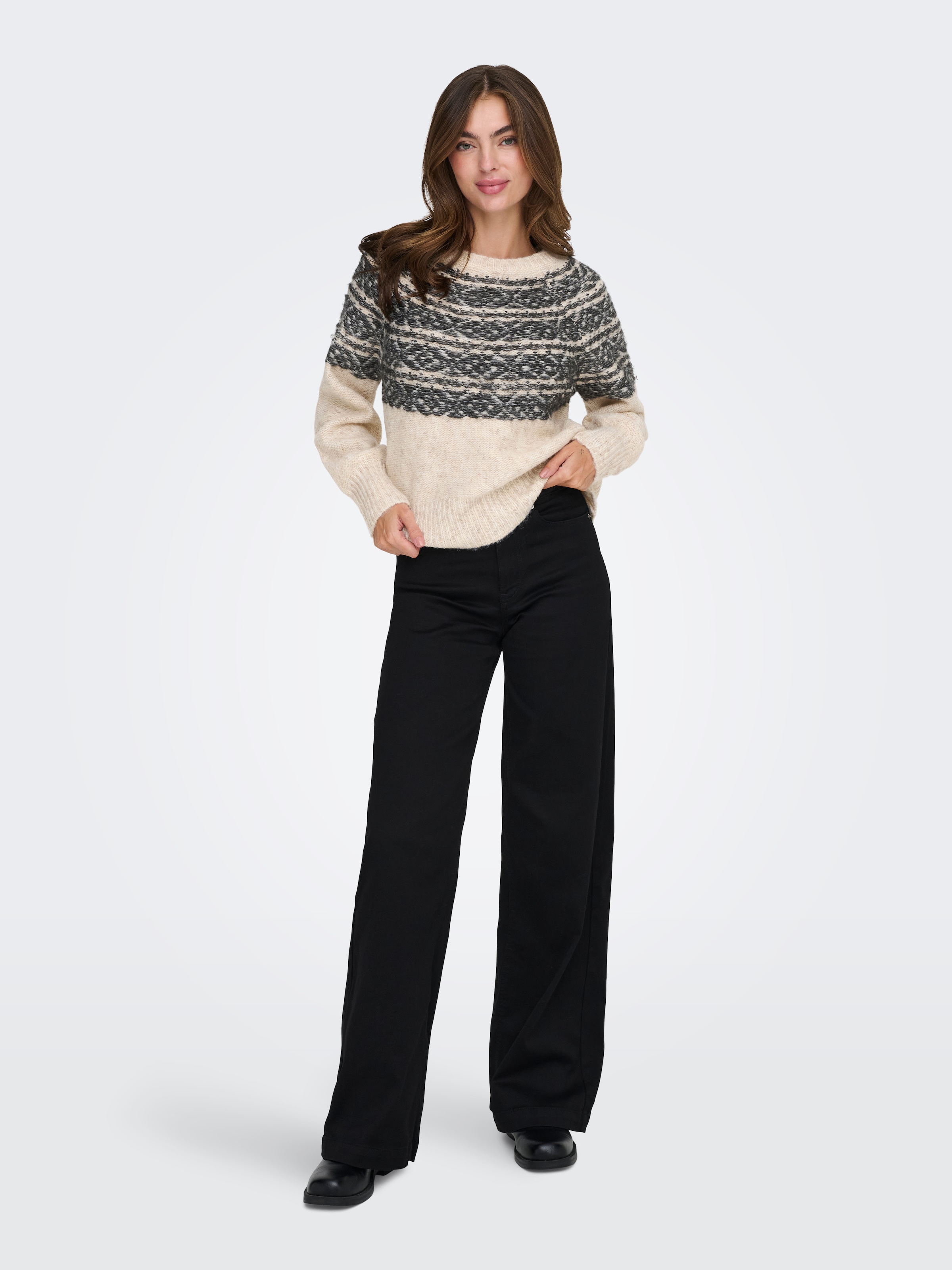 ONLY Strickpullover »ONLSIDONA LIFE LS JQ O-NECK KNT«