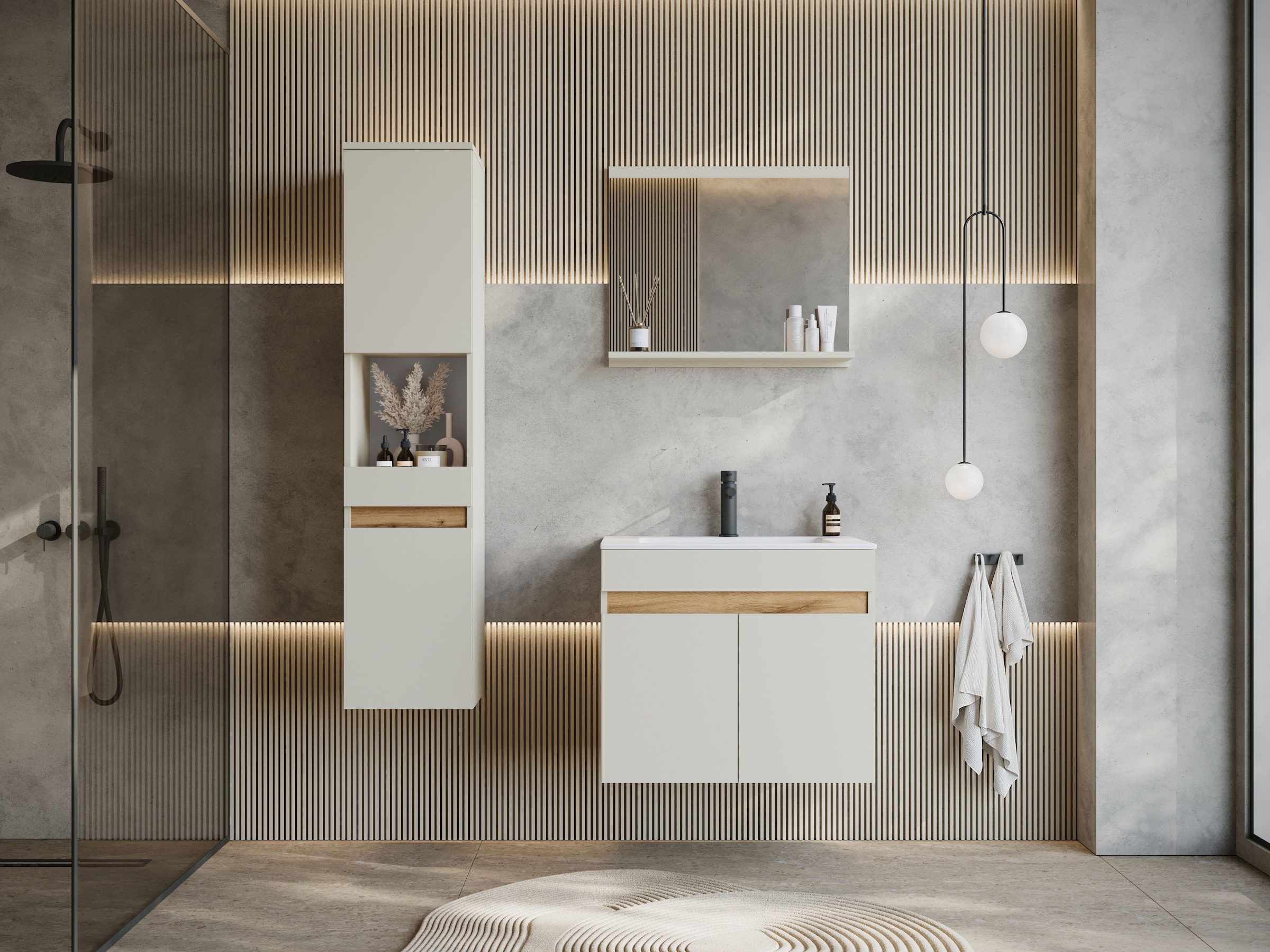 welltime Ensemble de meubles de salle de bain »COIN« Ensemble, 3 cuis tlg.