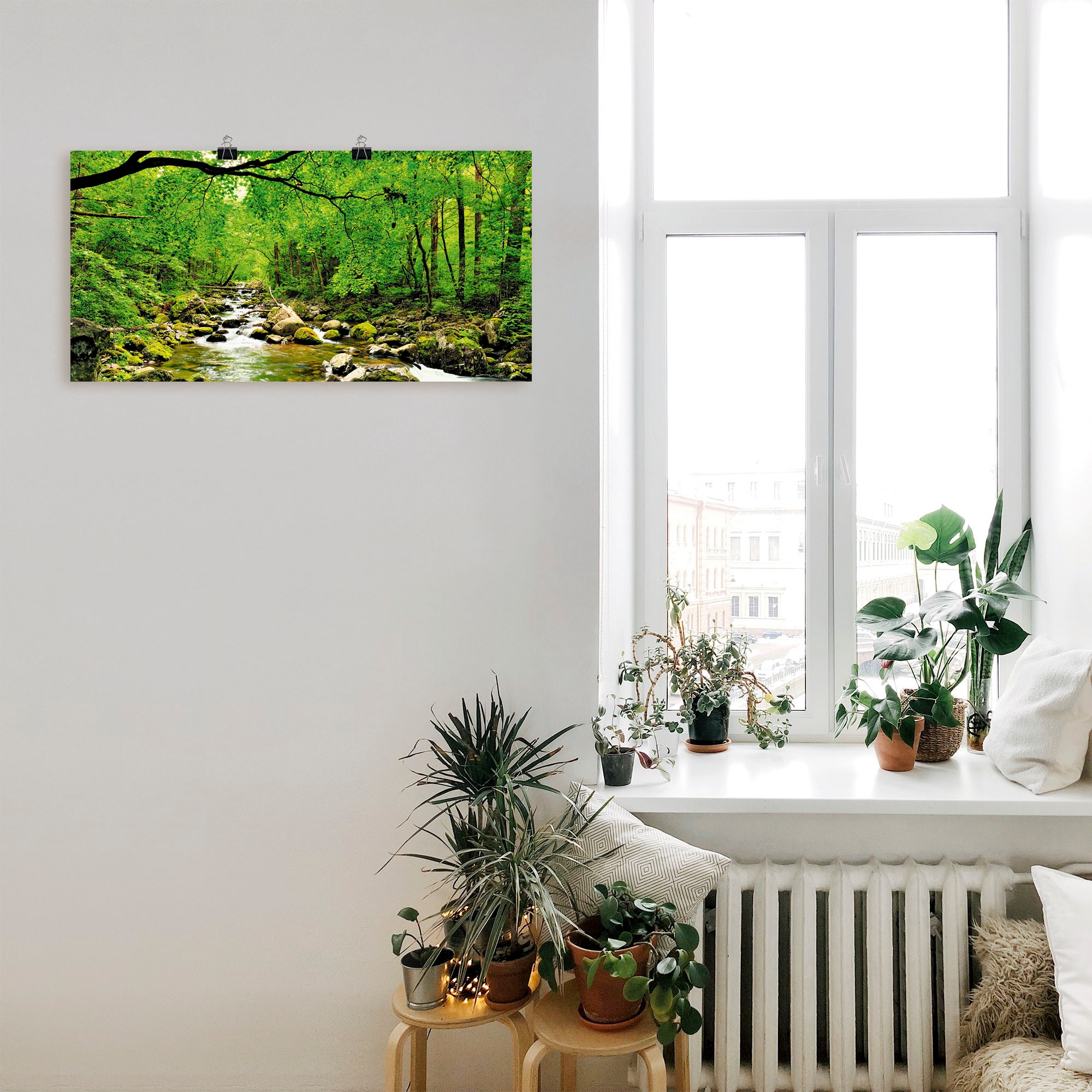 Artland Wandbild »Herbstwald Fluss Smolny« Wald 1 Stk. tlg. als Leinwandbild, Poster in verschied. Grössen
