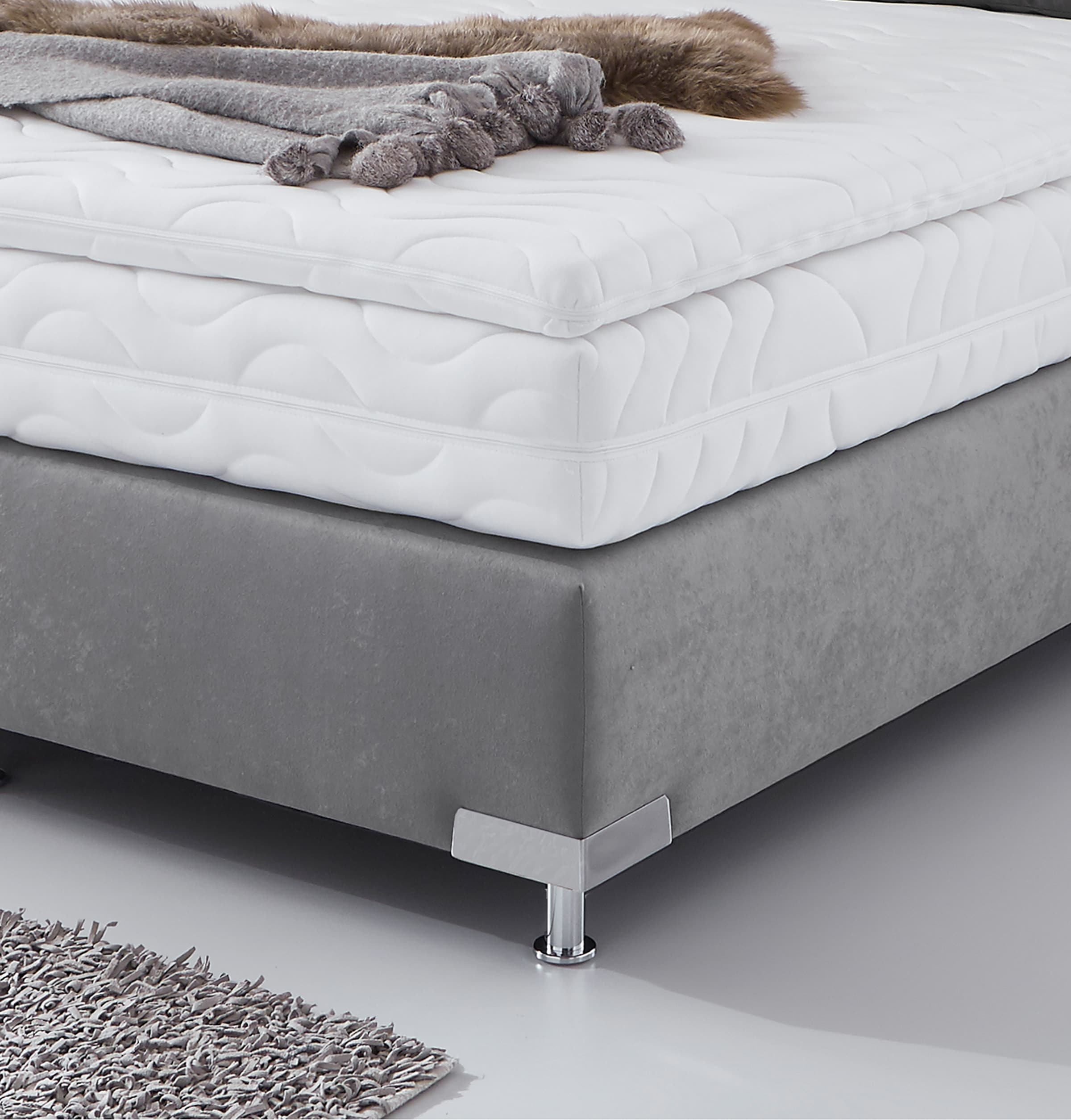 Westfalia Schlafkomfort Lit boxspring »Ambiente, wahlweise in verschiedenen Grössen & Farben« in verschiedenen Härtegraden, wahlweise mit Topper