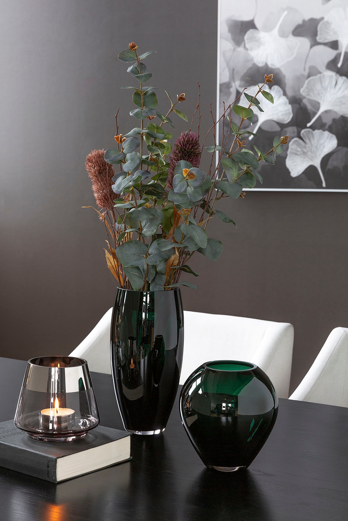 Fink Vase de table »LIVIA« en verre teinté dans la masse, soufflé bouche, hauteur env. 18 cm
