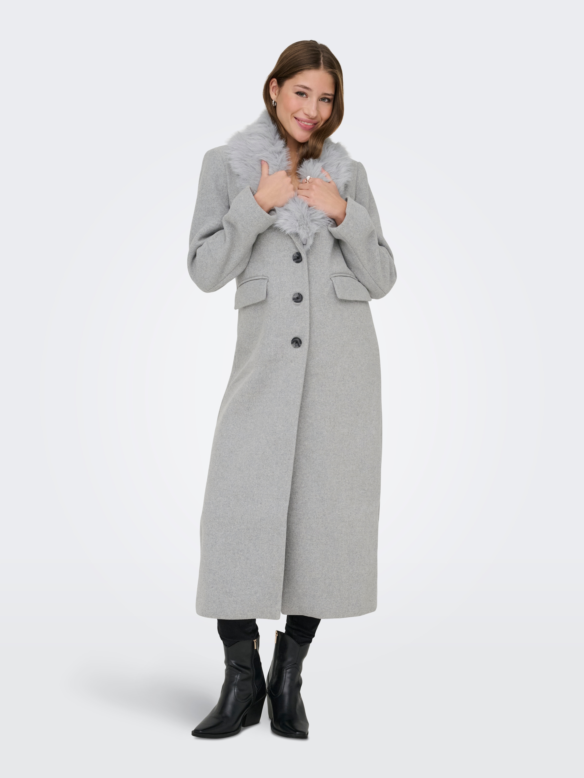 ONLY Manteau long »ONLANNIE LIFE FUR COLLAR COAT CC OTW«