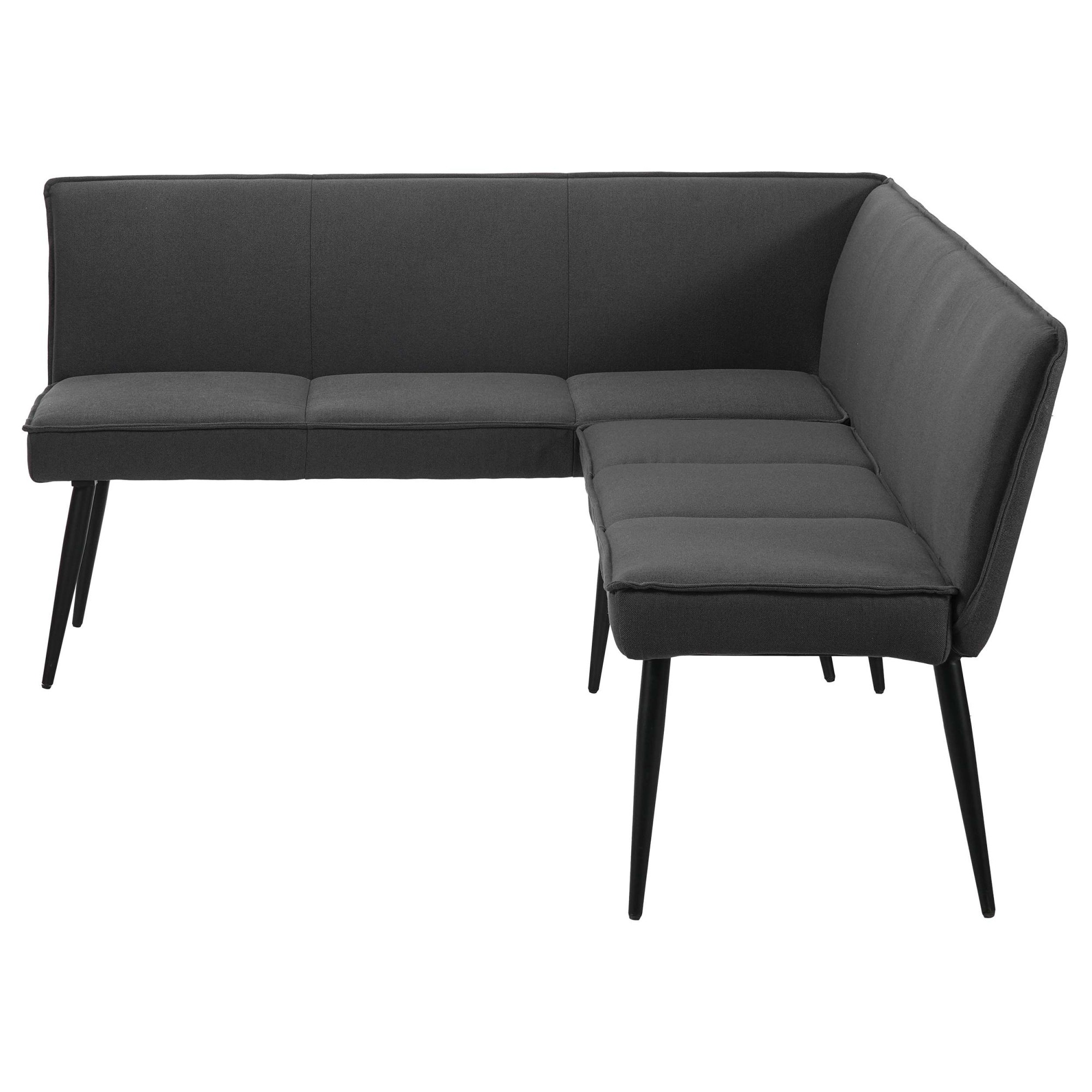 GOODproduct Banc de salle à manger »Ianna« schwarze Metallbeine, pflegeleichtem Webstoff Bezug, Breite 193 cm
