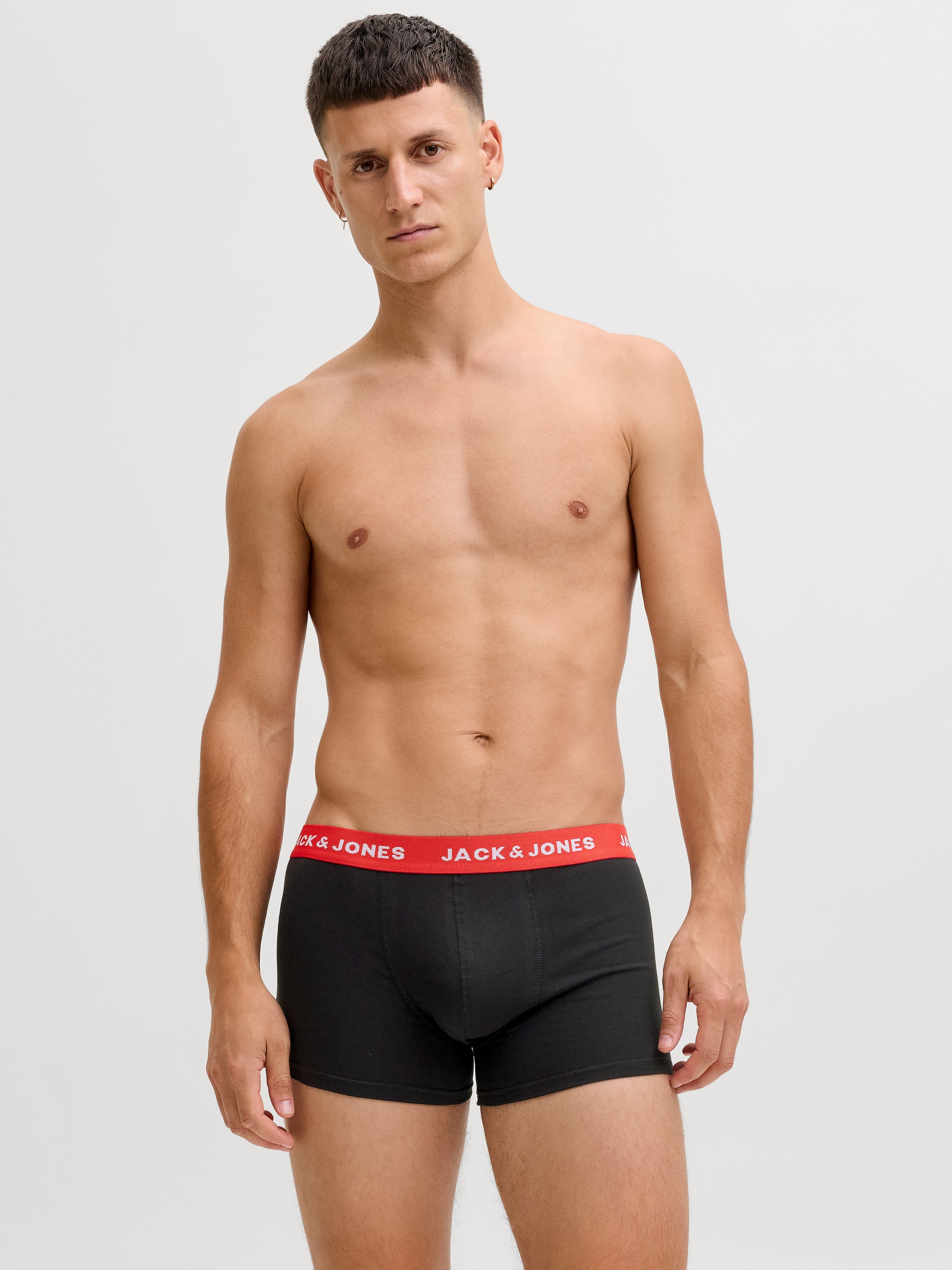 Jack & Jones Boxer »JACHUEY im Fünferpack mit toniger Naht und elastischem Bund« Packung, 5er-Pack, 5 Stk. unifarben, modisch, eng anliegend, Baumwollmischung