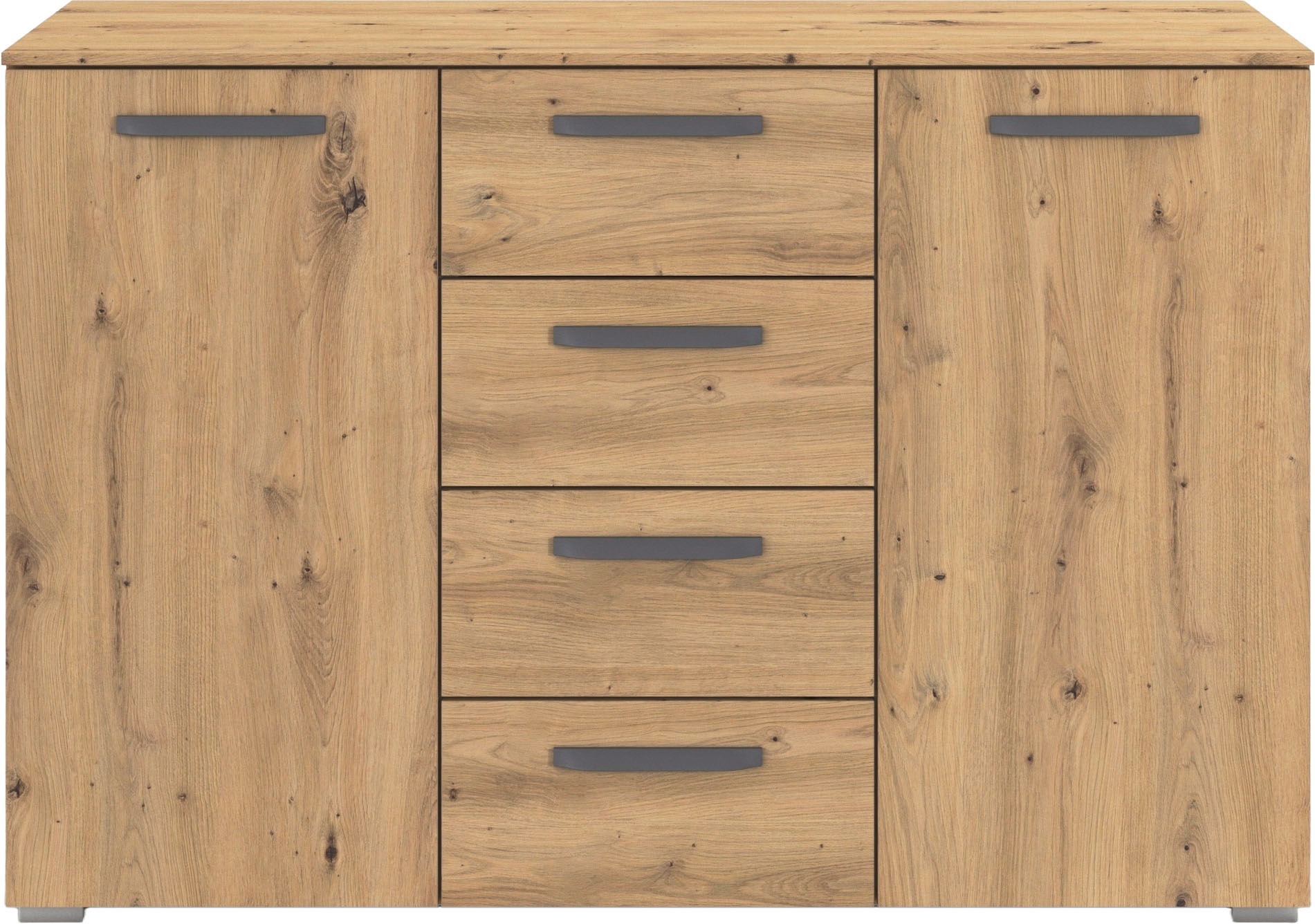 GOODproduct Kombikommode »Kommode Sideboard Schubladenkommode Schlafzimmerkommode OTELI« Breite 120 cm inkl. SOFT-CLOSE-FUNKTION, mit moderner Dekor-Front,  vier grosse Schubladen und 2 Türen, mit 4 Einlegeböden MADE IN GERMANY