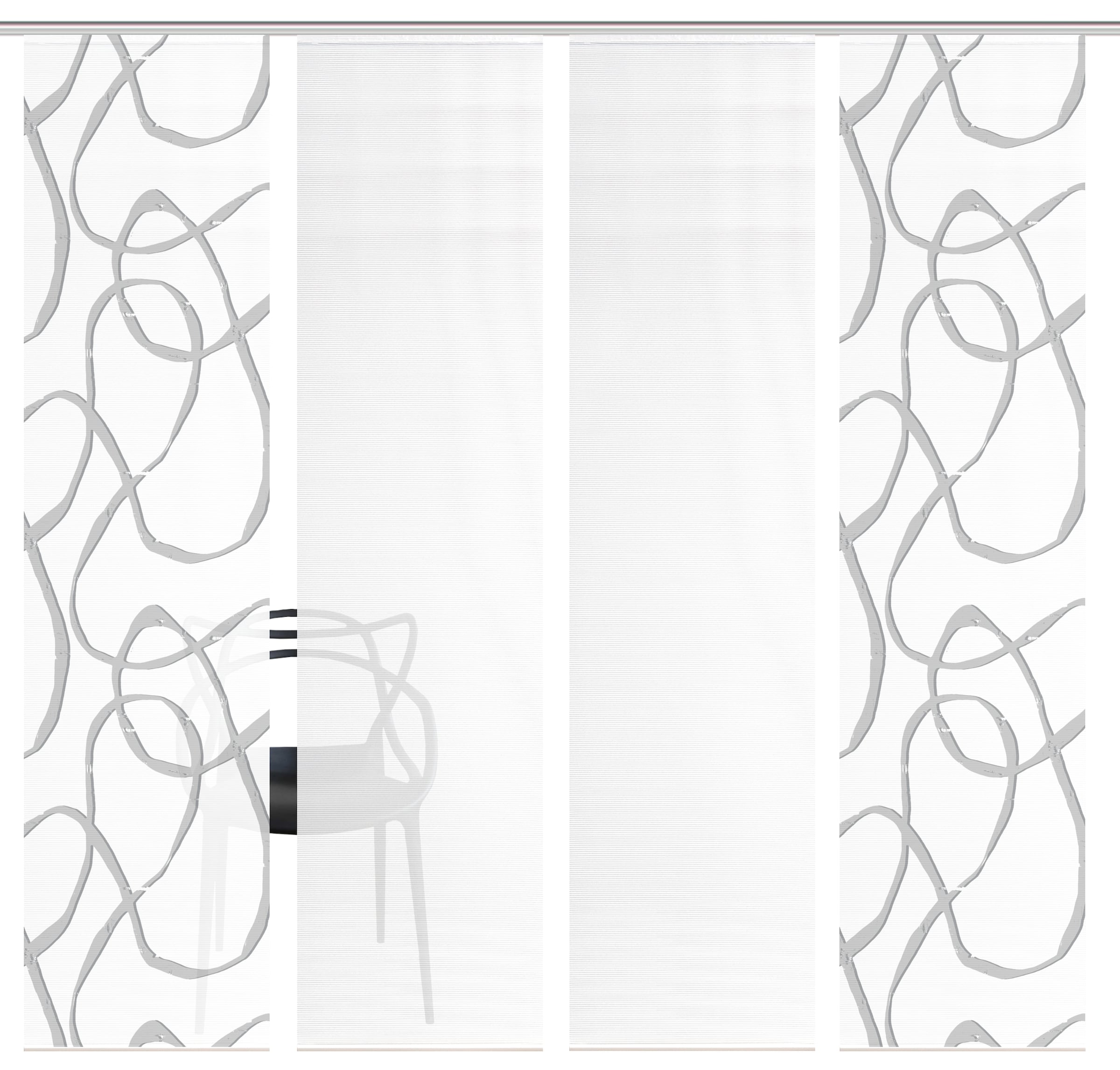 Vision S Rideau coulissant »OPHELIA« Support de panneau 4 cuis tlg. rideau coulissant, aspect bambou, impression numérique, SET