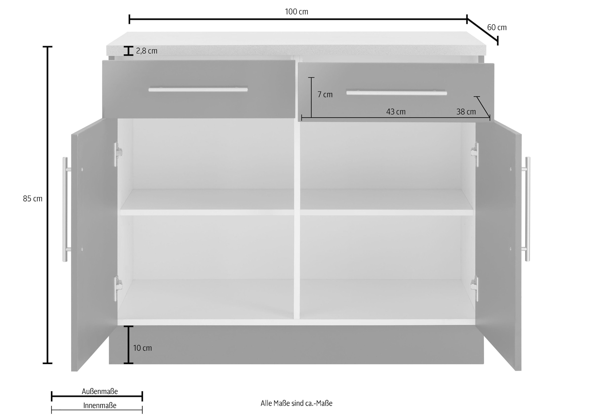wiho Küchen Armoire basse »Cali« 100 cm breit