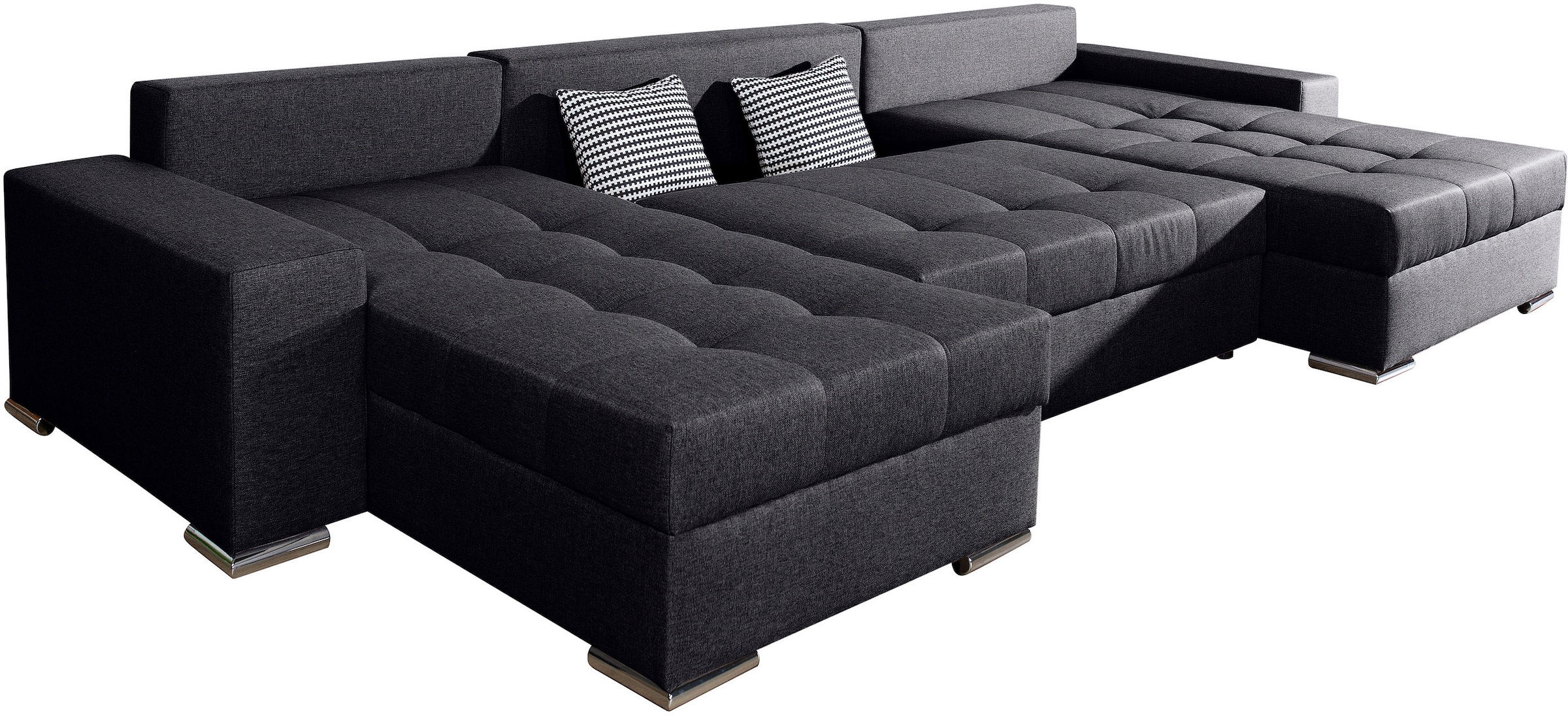 COLLECTION AB Paysage de salon »Josy XXL U-Form, B: 333 cm, mit 2 Recamieren 77 & 97 cm« Bettfunktion, Bettkasten & 2 Zierkissen, Federkern