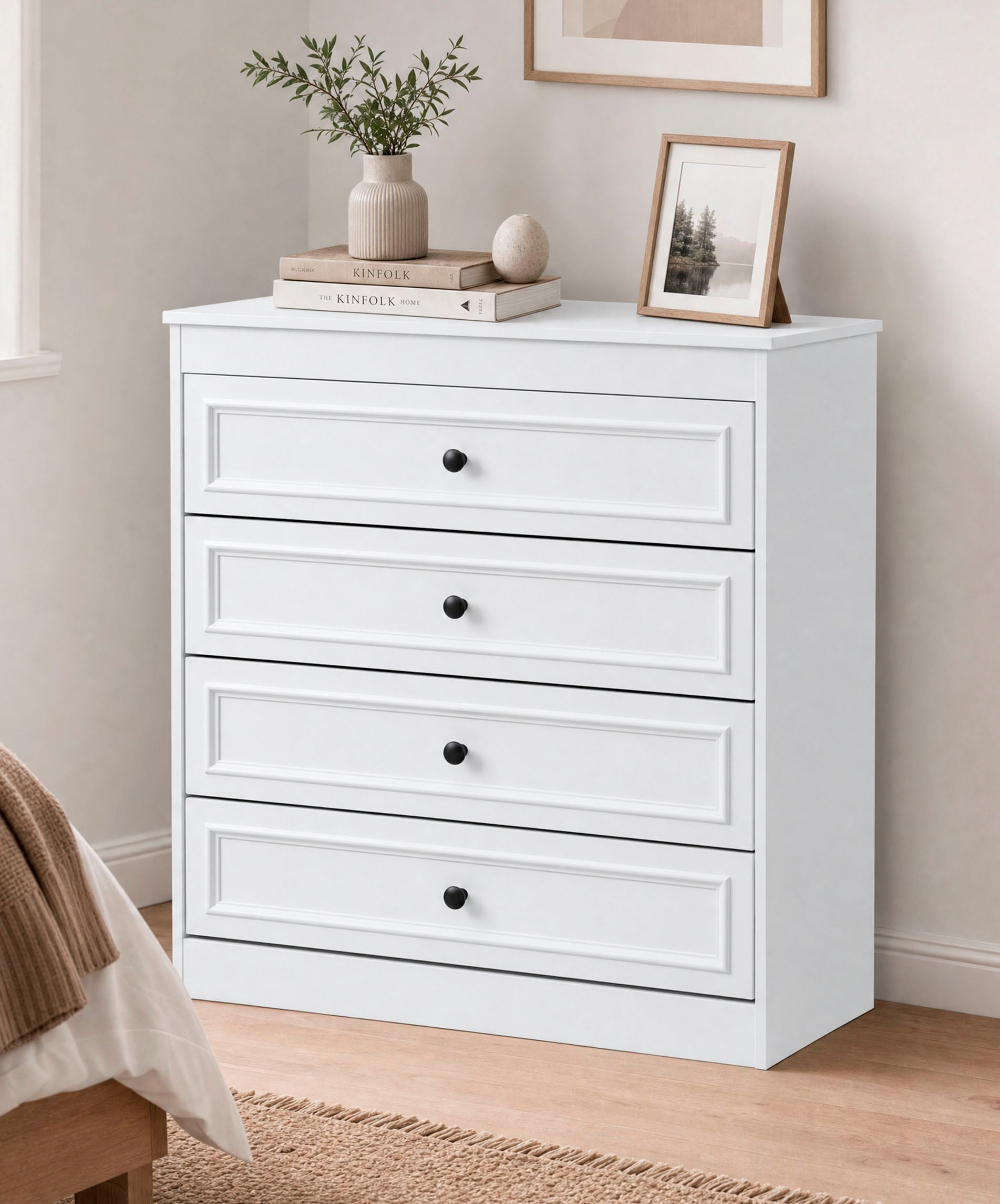 GOODproduct Schubkastenkommode »Arrian Landhaus Kommode Weiss | Schubladenkommode« Vielseitig als Schlafzimmer- oder Flurkommode nutzbar