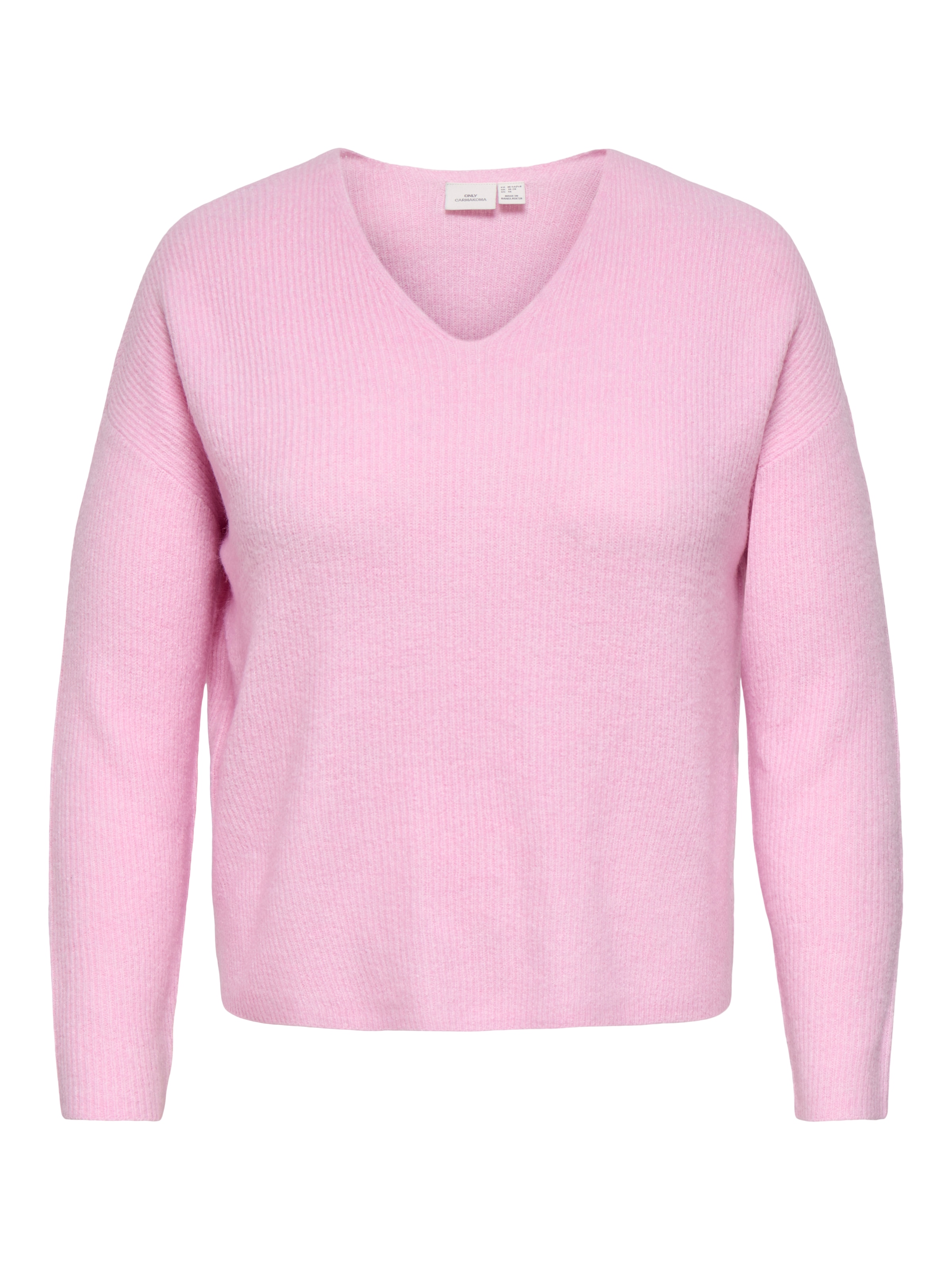 ONLY CARMAKOMA Pull en tricot »CARCAMILLA V-NECK L/S PULLOVER KNT NOOS« Materialmix