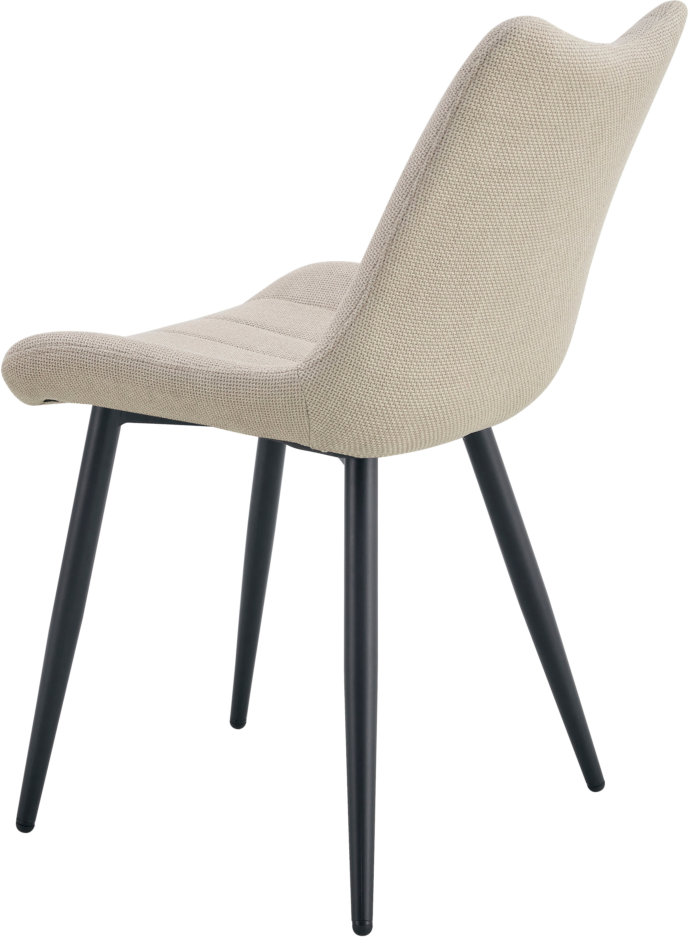 Home affaire Chaise de salle à manger »DAWSON, 2er Set, mit Metallgestell in matt schwarz« (Ensemble) 2 cuisin verschiedenen Farben, Belsatbarkeit pro Stuhl 120 kg