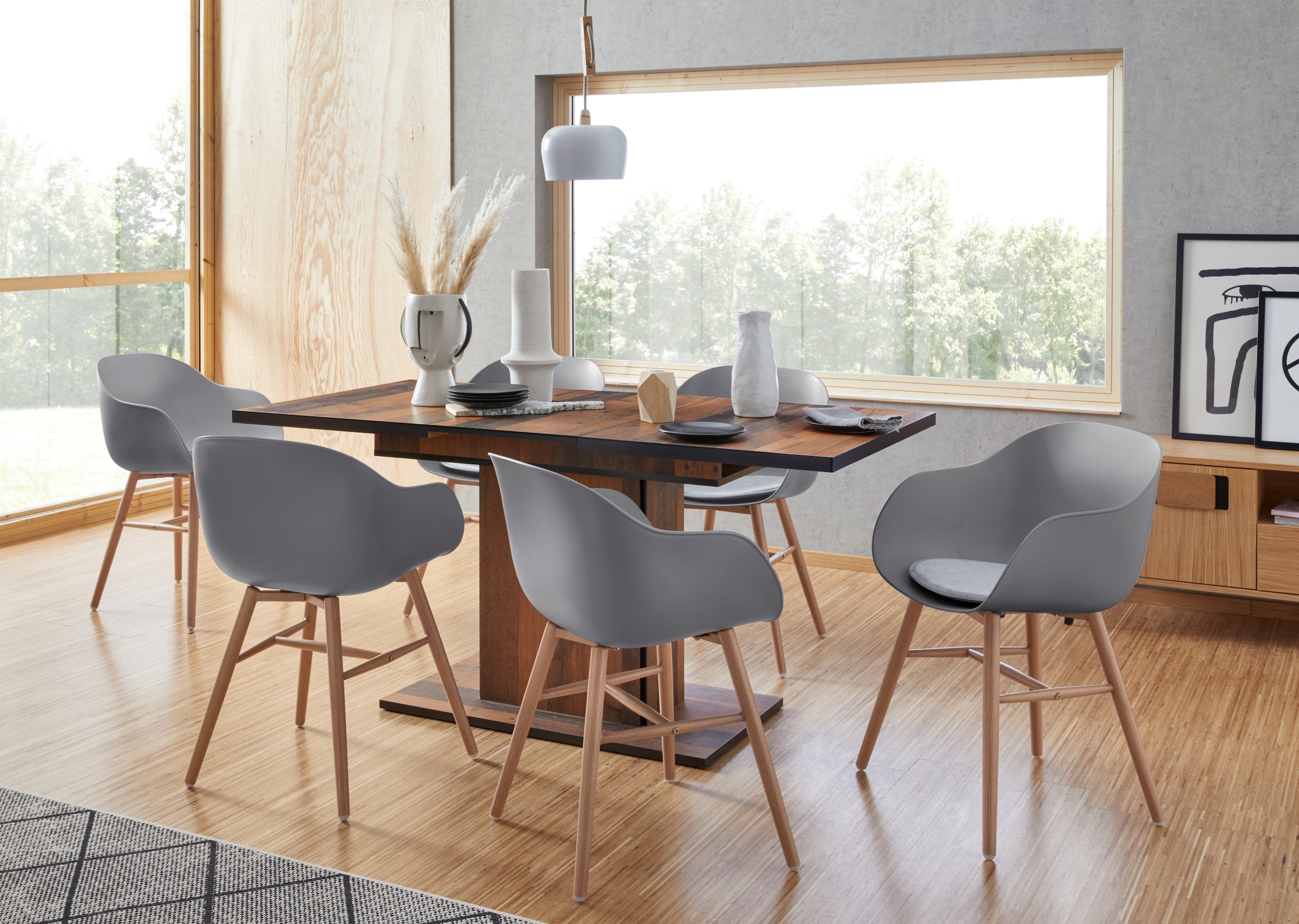 HELA Table de salle à manger »Ariana Bestseller, Tisch, Küchentisch, Auszugstisch« durch innenliegende Einlegeplatten ausziehbar 120-160 cm