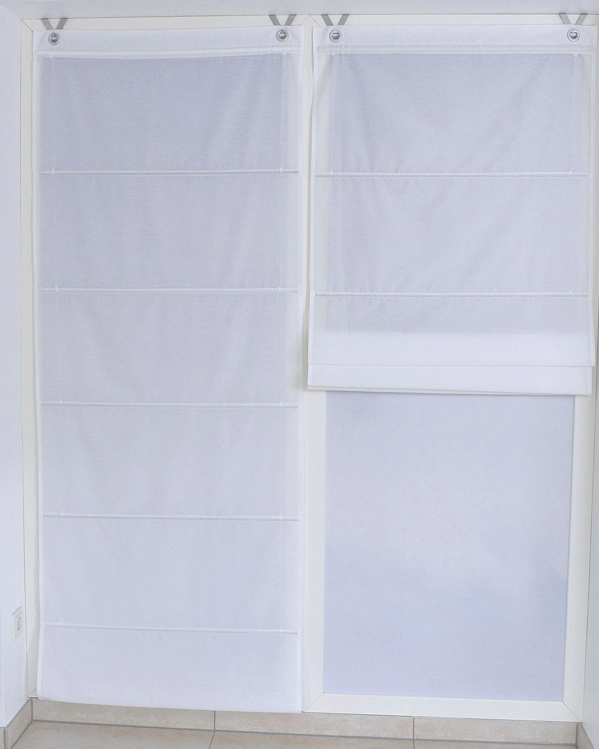 Kutti Raffrollo »Kessy Bessy« mit Hakenaufhängung ohne Bohren freihängend halbtransparent, Baumwolle, Polyester, Hakenaufhängung