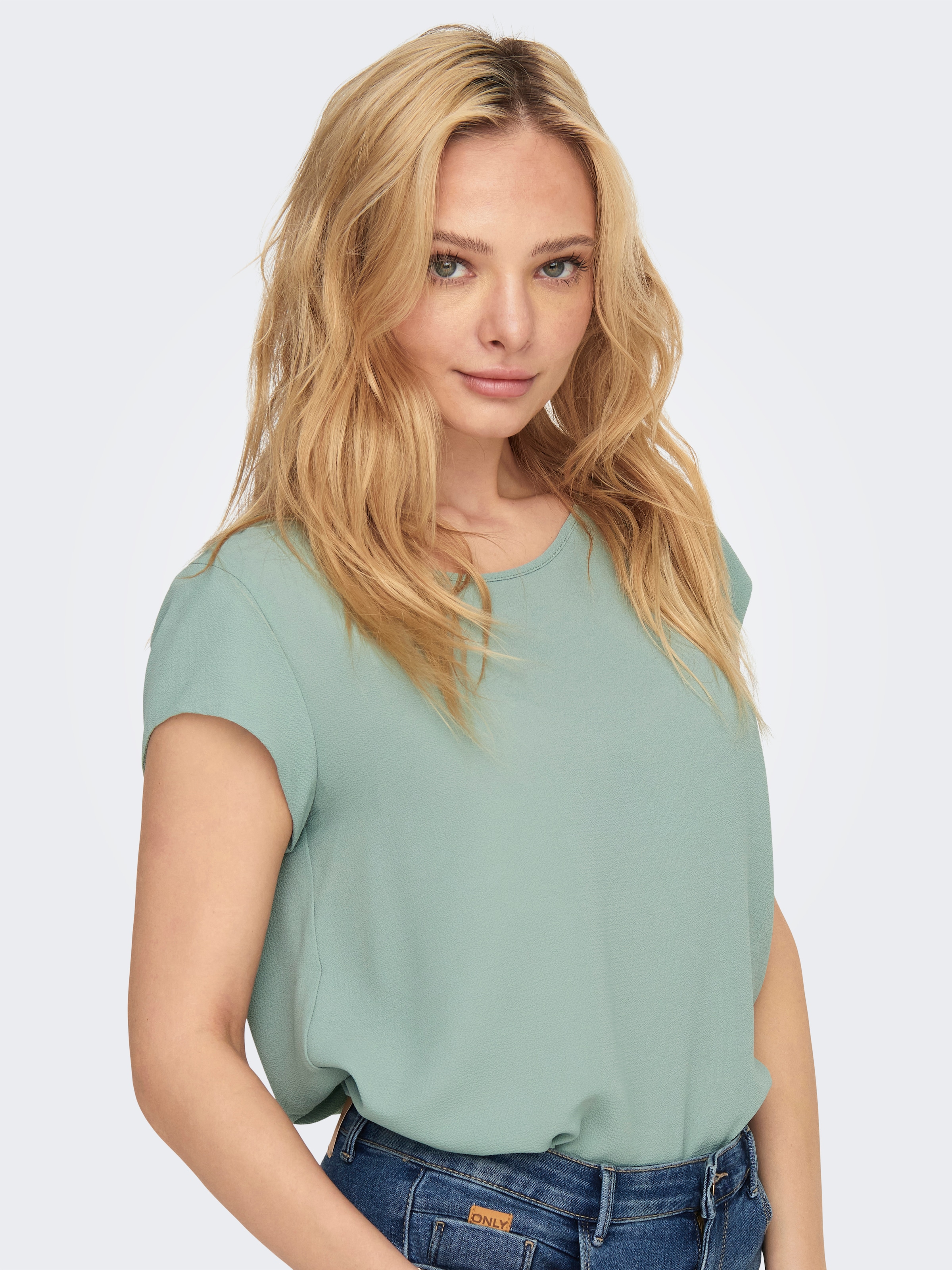 ONLY Blouse à manches courtes »ONLVIC – feminines Blusenshirt in lockerer Form« Materialmix, regular fit