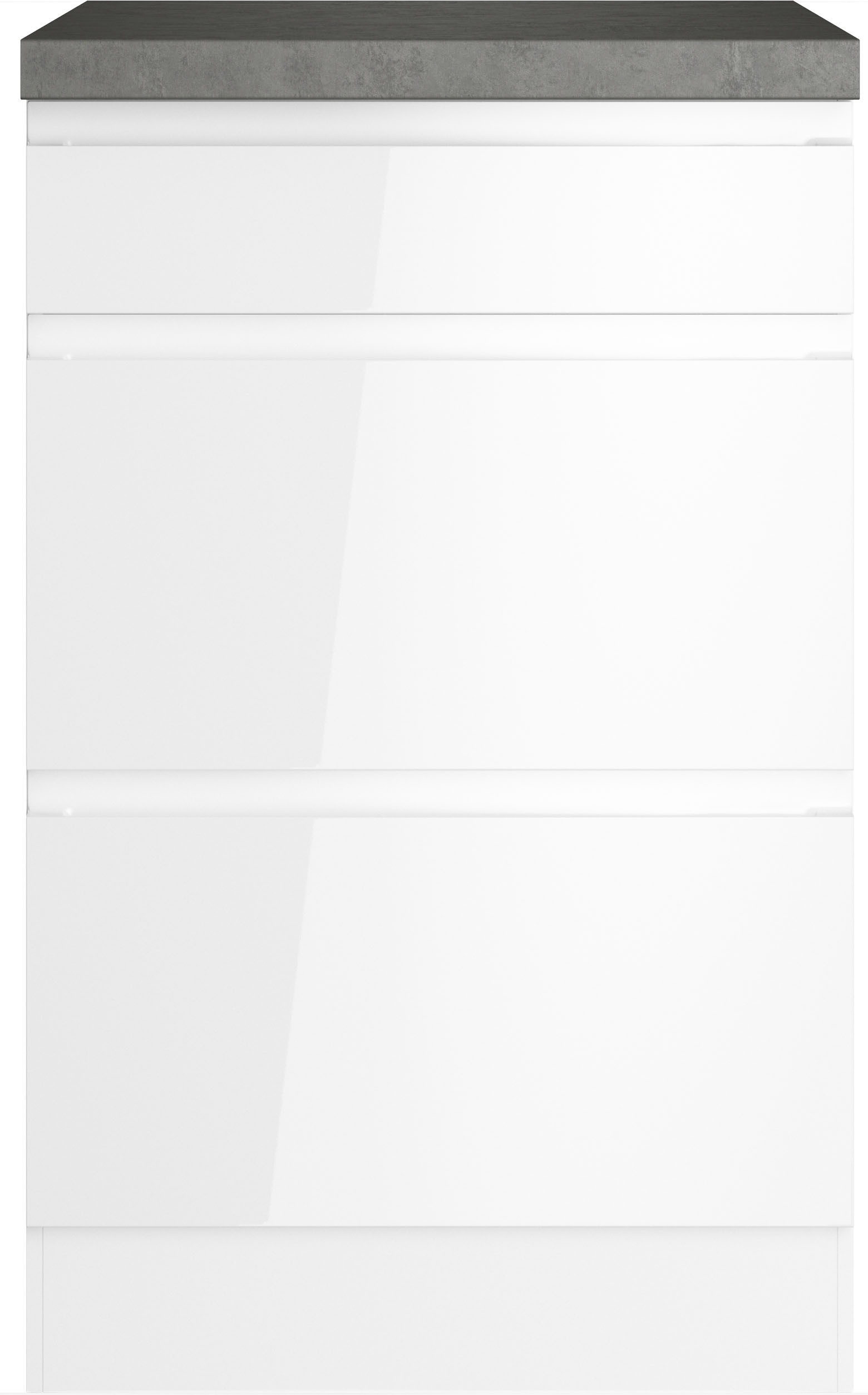 KOCHSTATION Armoire basse »KS-Virginia,neu in verbesserter Ausführung« Rangement, Softclose, avec plan de travail CPL,  largeur 50 cm, 1 tiroir, 2 rallonges, fonction soft-close