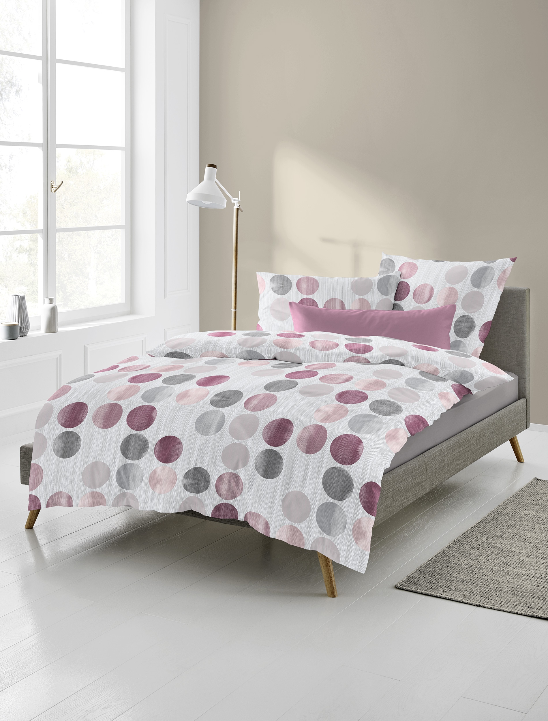 BIERBAUM Bettwäsche »Bettwäsche 4153« 2 Mako-Satin, 100  % Baumwolle, pflegeleicht, seidig glänzend