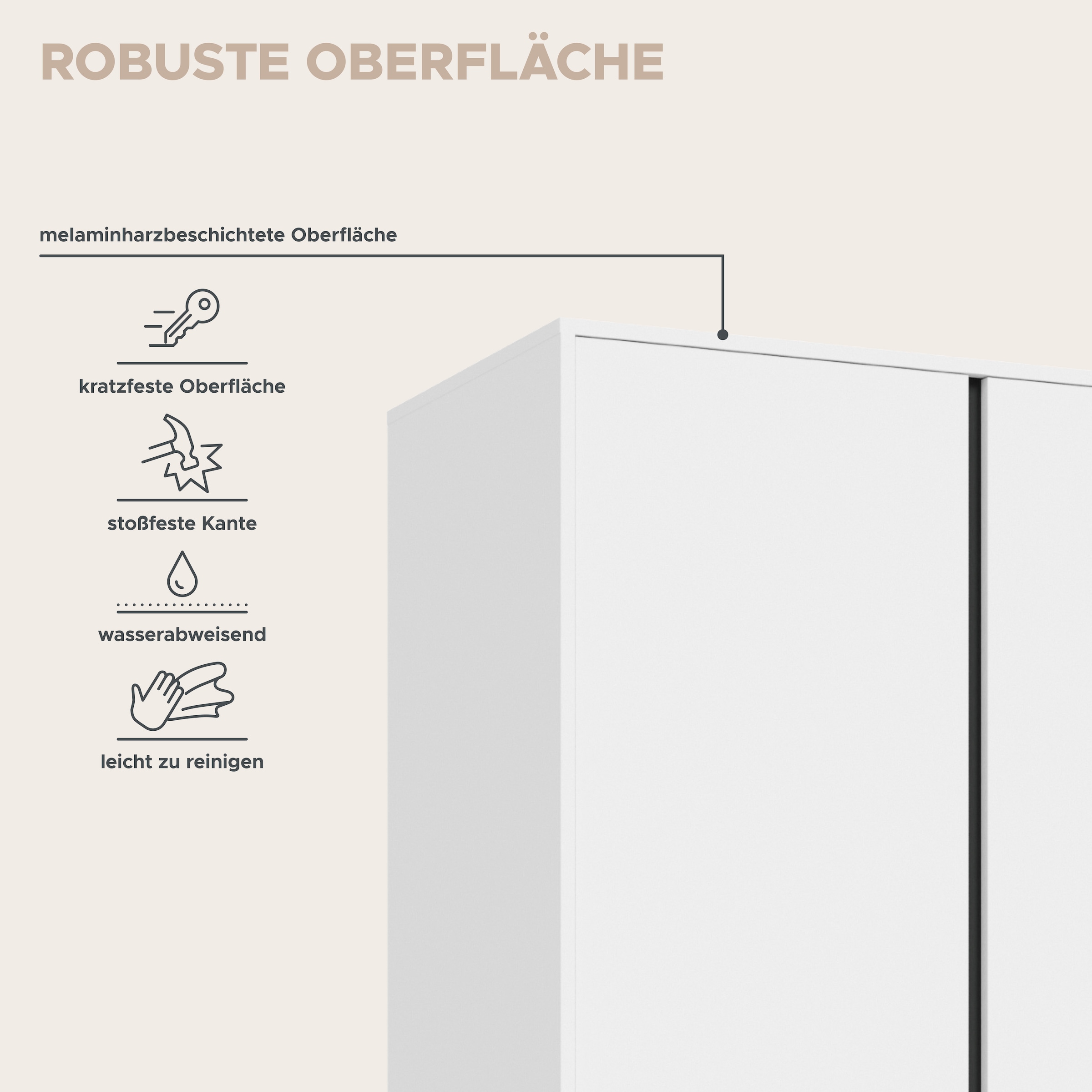 Home affaire Armoires à vêtements »NULA, Schlafzimmerschrank, Garderobe, Schrank« in verschiedenen Ausführungen und Farben erhältlich, 1 cuis tlg. 3 Türen, 2 Schubkästen, 1 E-Boden, 5 K-Böden, 1 Kleiderstange