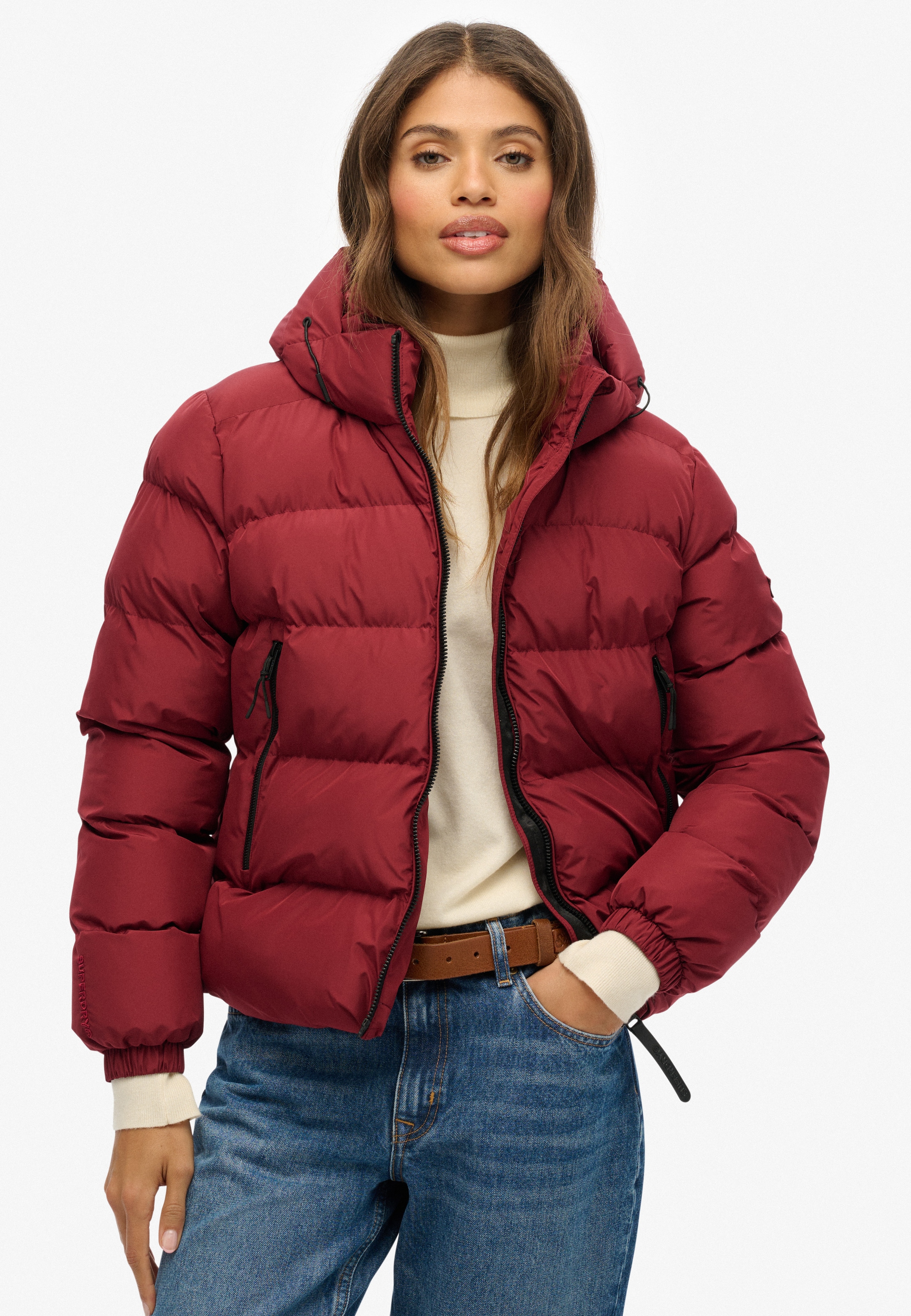 Superdry Steppjacke »HOODED SPORTS PUFFER JACKET« mit Kapuze